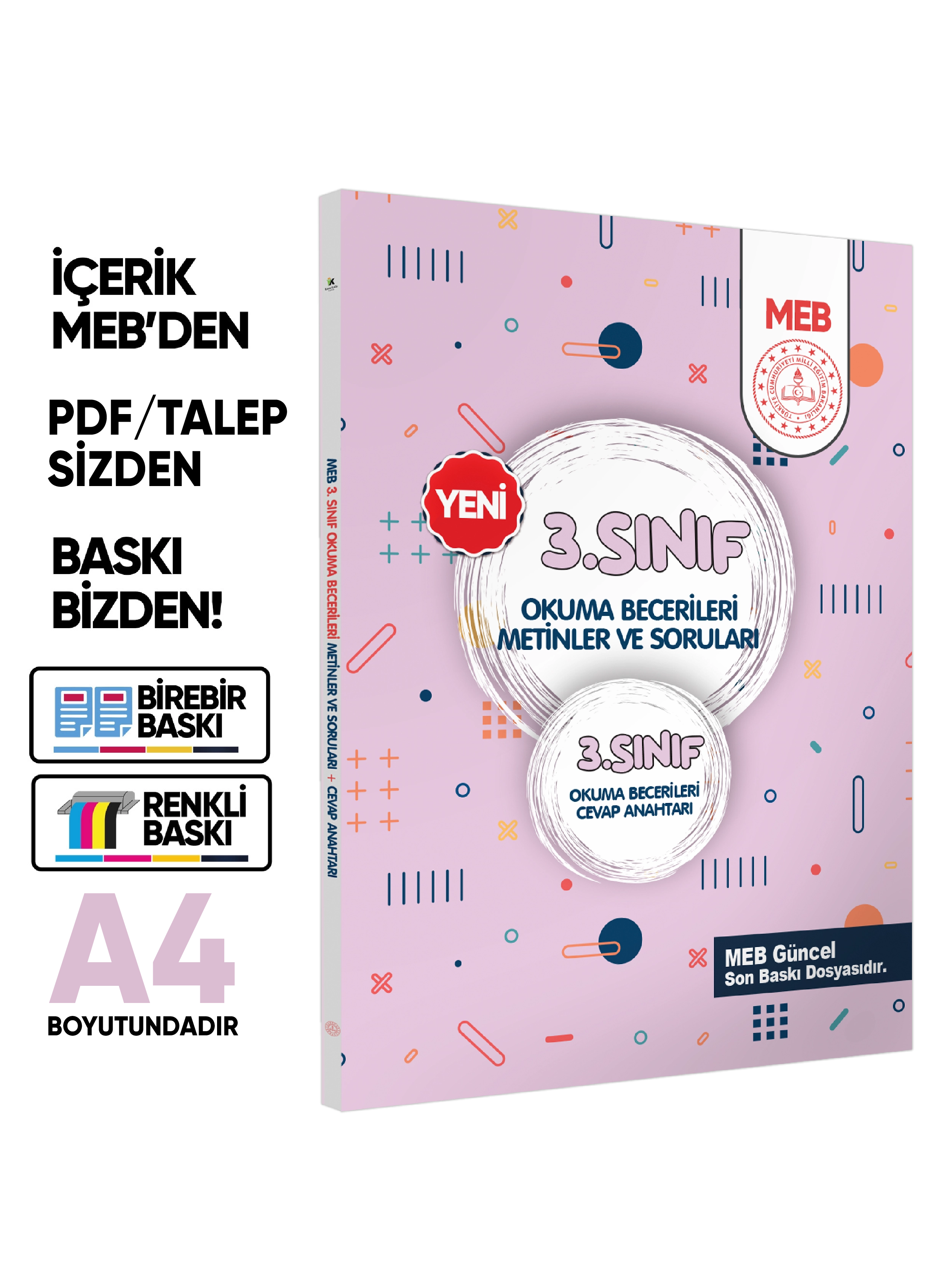MEB İlkokul 3.Sınıf Okuma Becerileri Metinler ve Soruları Çözüm kitapçık ilaveli BASKI ÜCRETİ