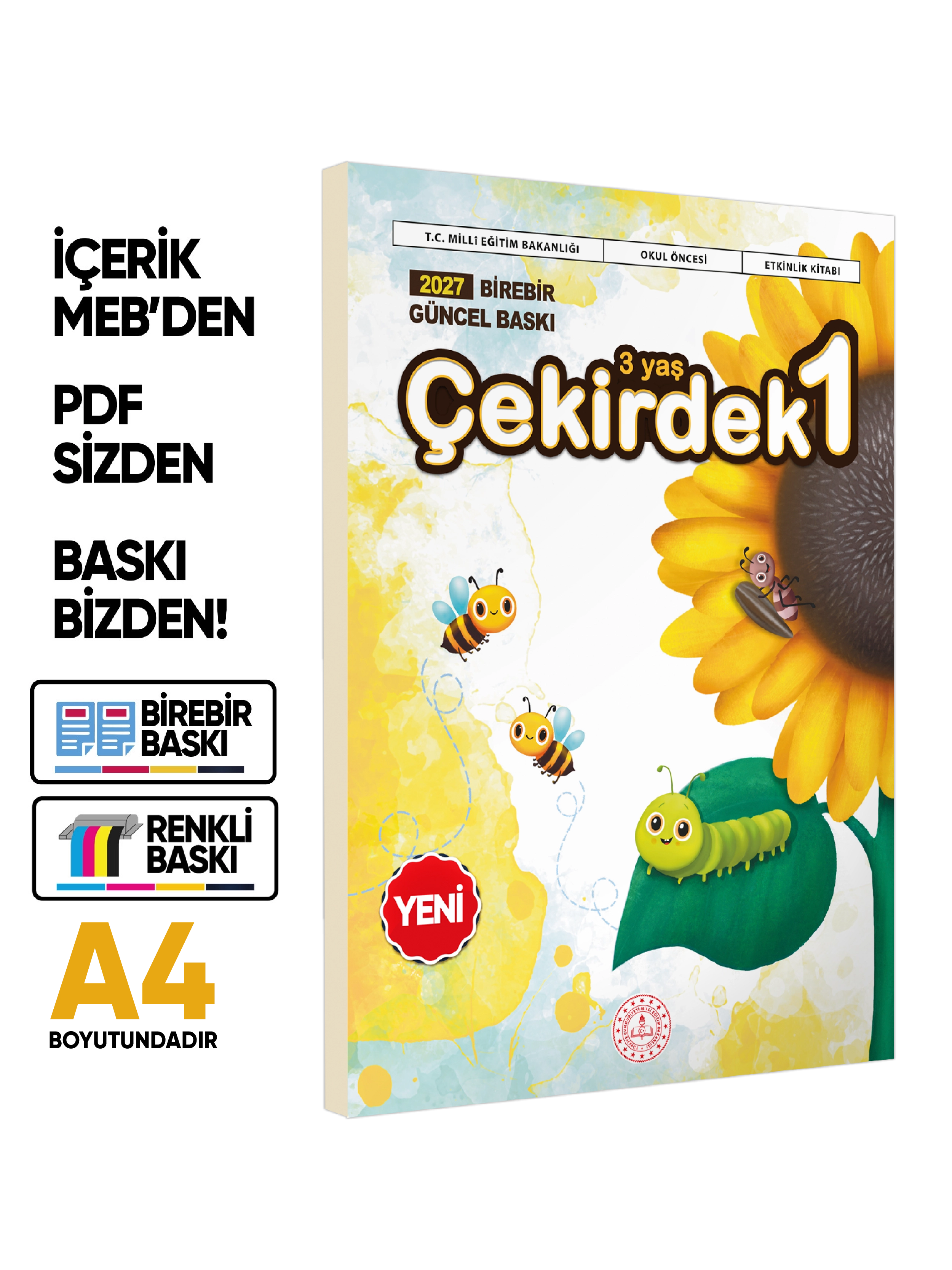 2027 3 Yaş Okul Öncesi MEB Etkinlik Kitabı Çekirdek 1 Eğlenceli ve Öğretici Aktiviteler BASKI ÜCRETİ