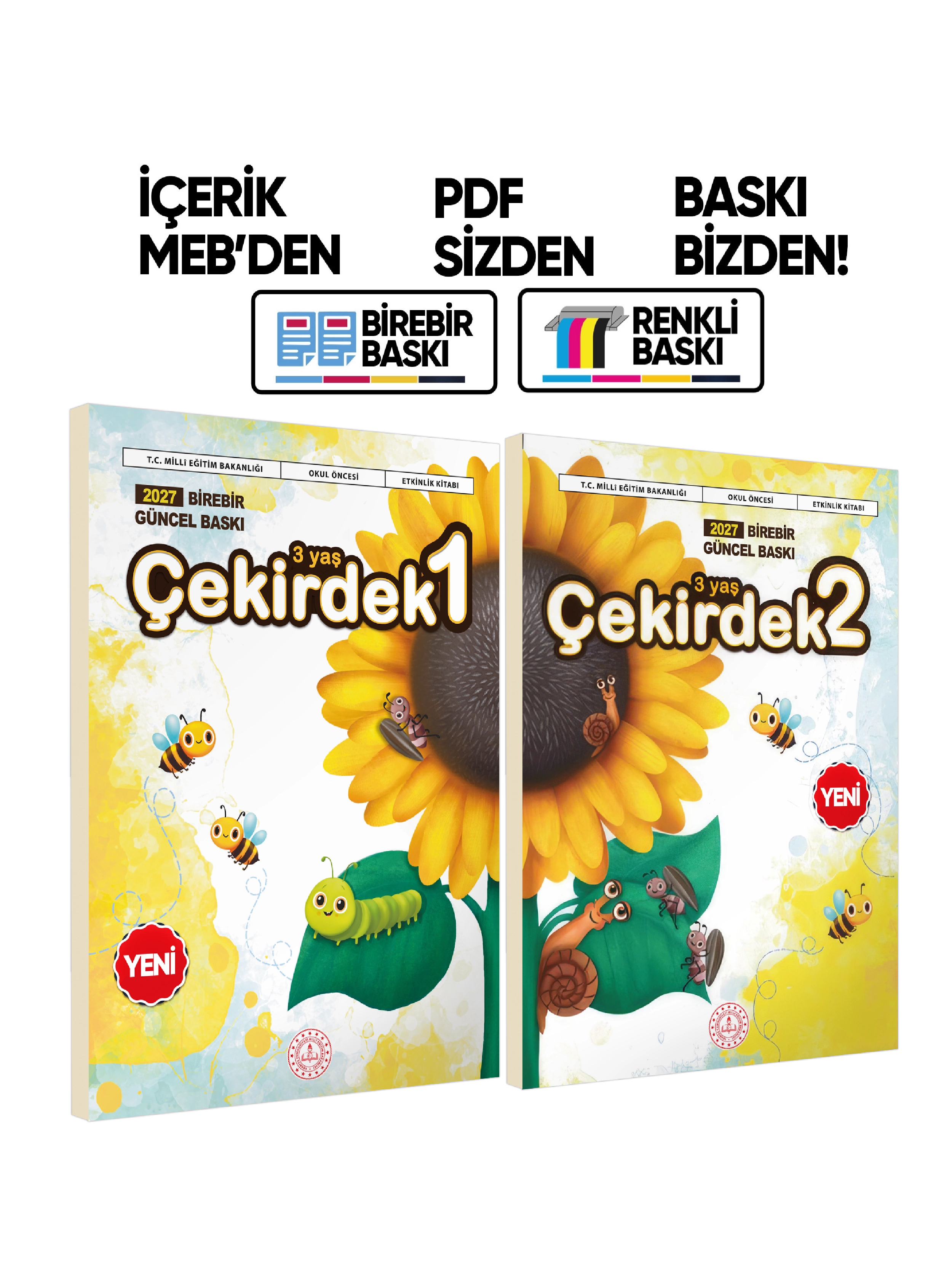 3 Yaş Okul Öncesi MEB Etkinlik Kitabı 2’li Set Çekirdek Eğlenceli ve Öğretici Aktiviteler BASKI ÜCRETİ