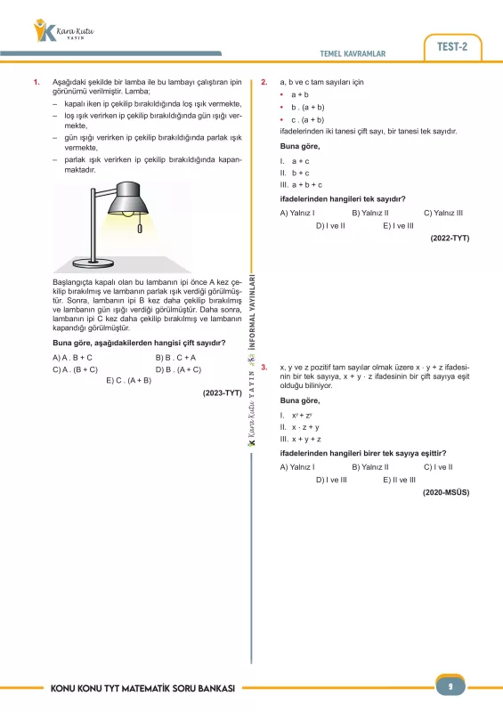 2027 YKS-TYT Matematik-Geometri ÖSYM Çıkmış Soru Bankası Konu Konu Son 9 Yıl Video/PDF Çözümlü