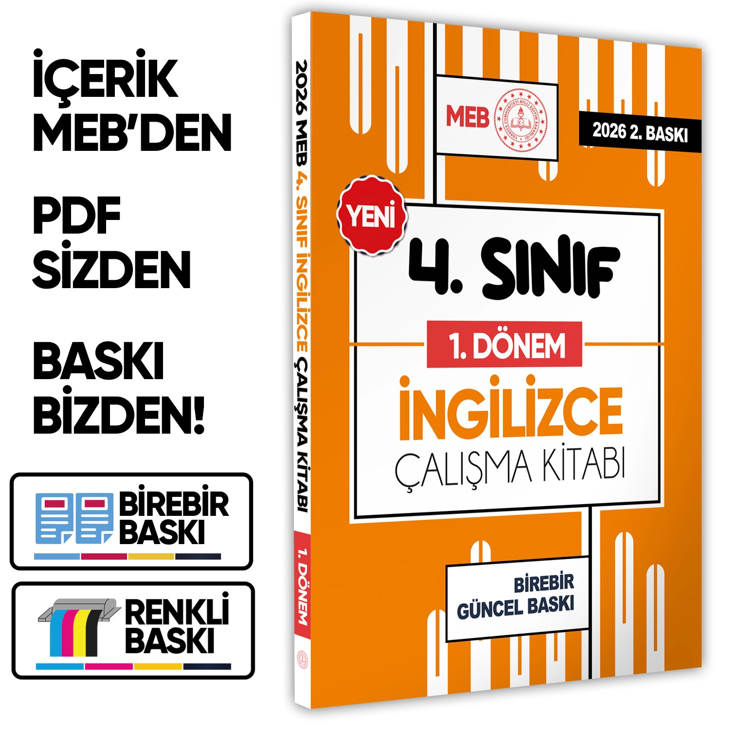 2026 MEB ÖDM İlkokul 4.Sınıf İNGİLİZCE 1.DÖNEM Çalışma Kitabı Alıştırmalı/Soru Bankası BASKI ÜCRETİ