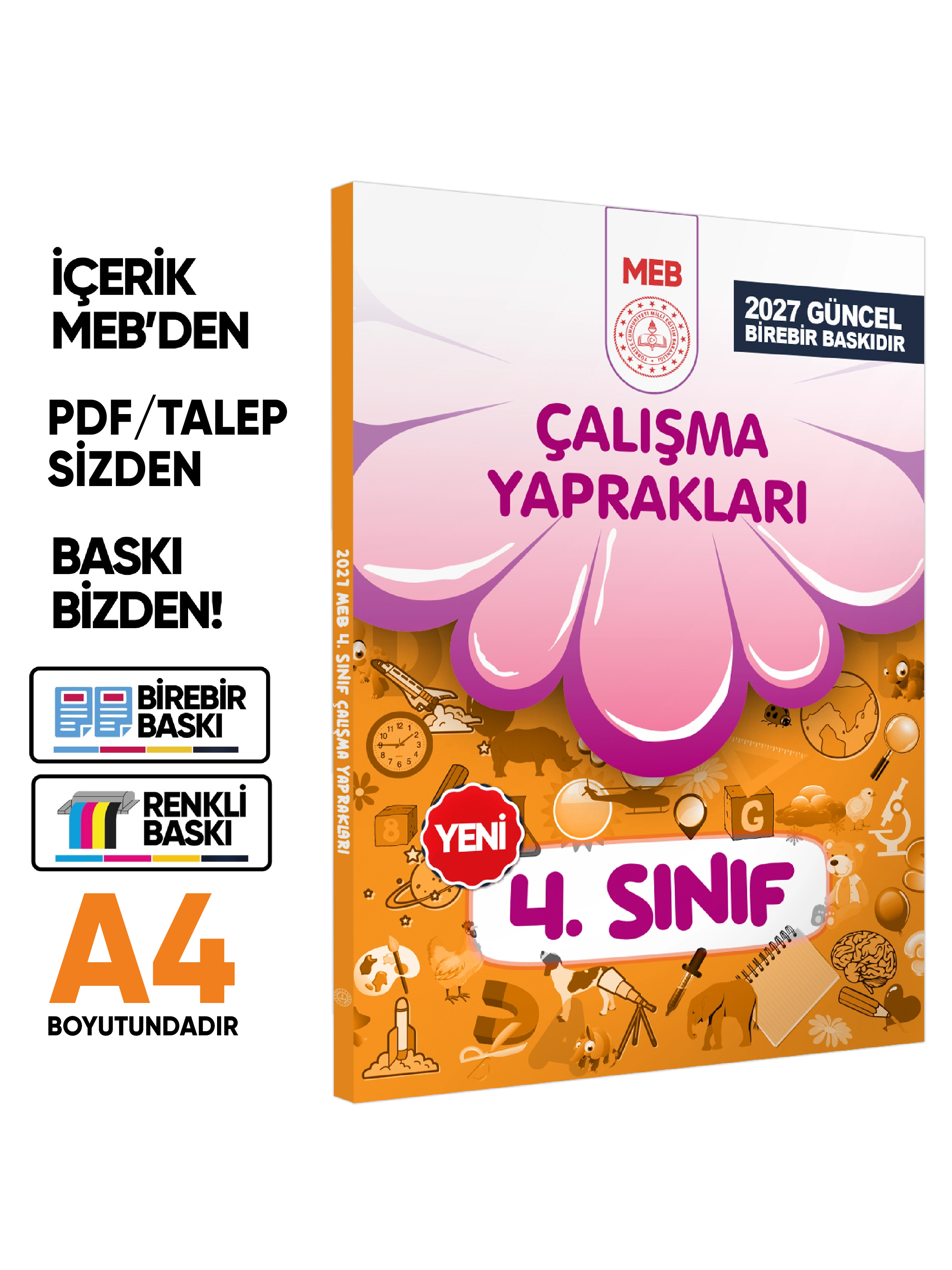 2027 MEB İlkokul 4.Sınıf Çalışma Kitabı Çalışma Soruları ve Deneme Paketi Tam Paket BASKI ÜCRETİ