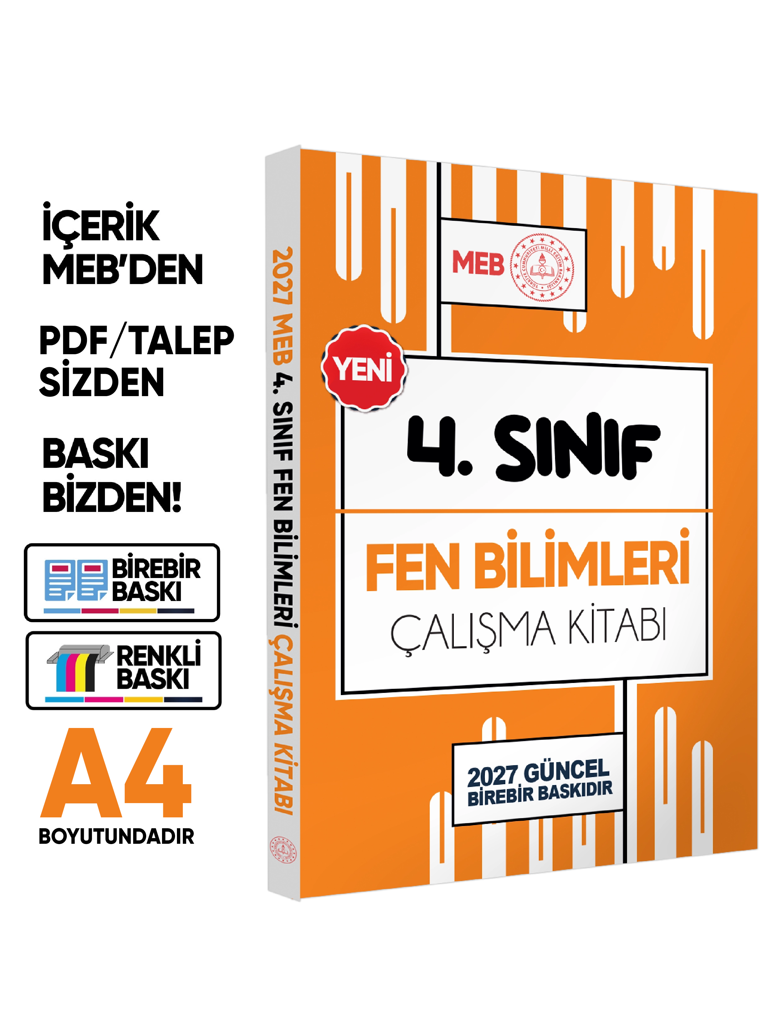 2027 MEB ÖDM İlkokul 4.Sınıf FEN BİLİMLERİ Çalışma Kitabı Alıştırmalı Soru Bankası BASKI ÜCRETİ