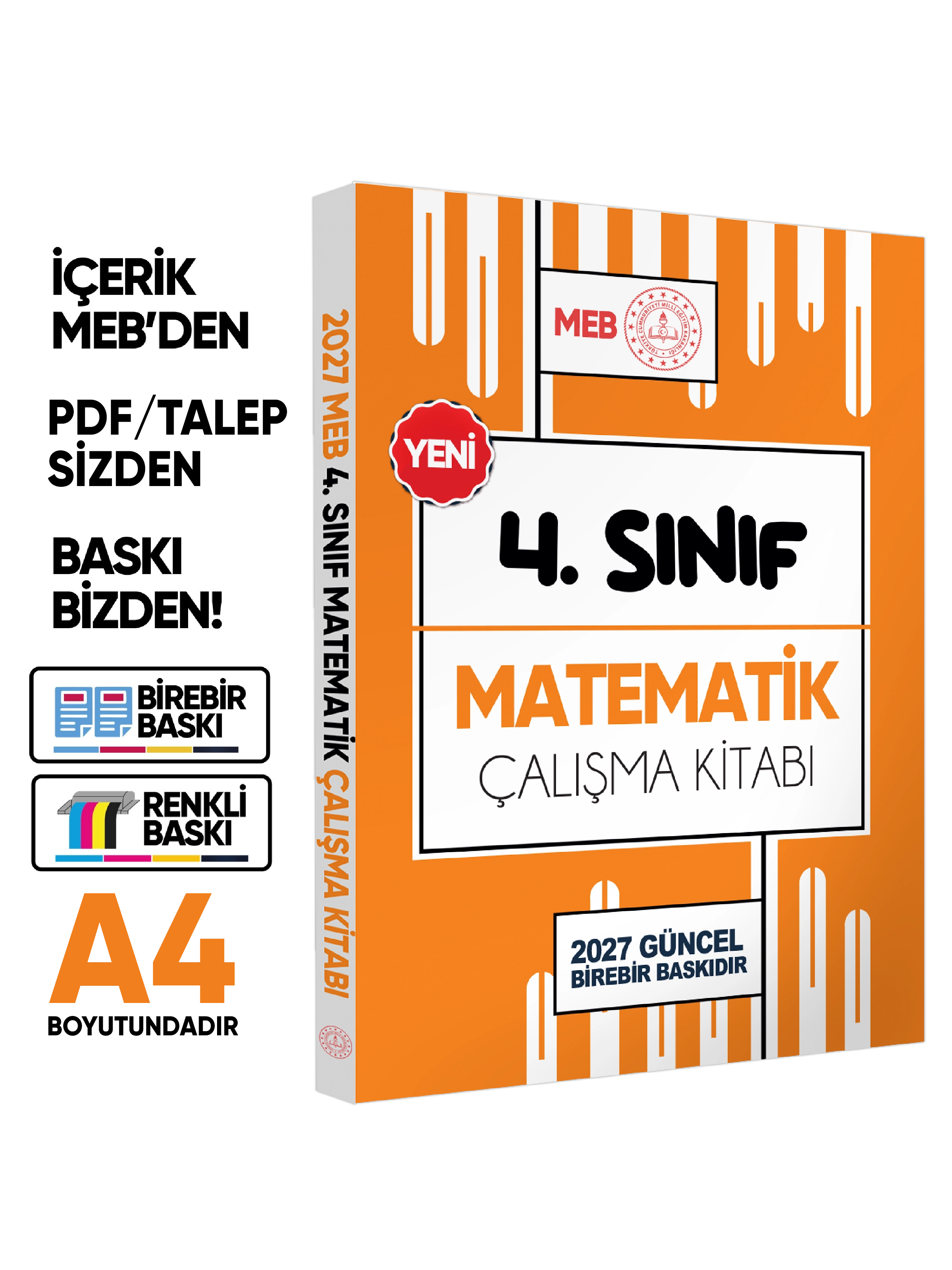 2027 MEB ÖDM İlkokul 4.Sınıf MATEMATİK Çalışma Kitabı Alıştırmalı Soru Bankası BASKI ÜCRETİ
