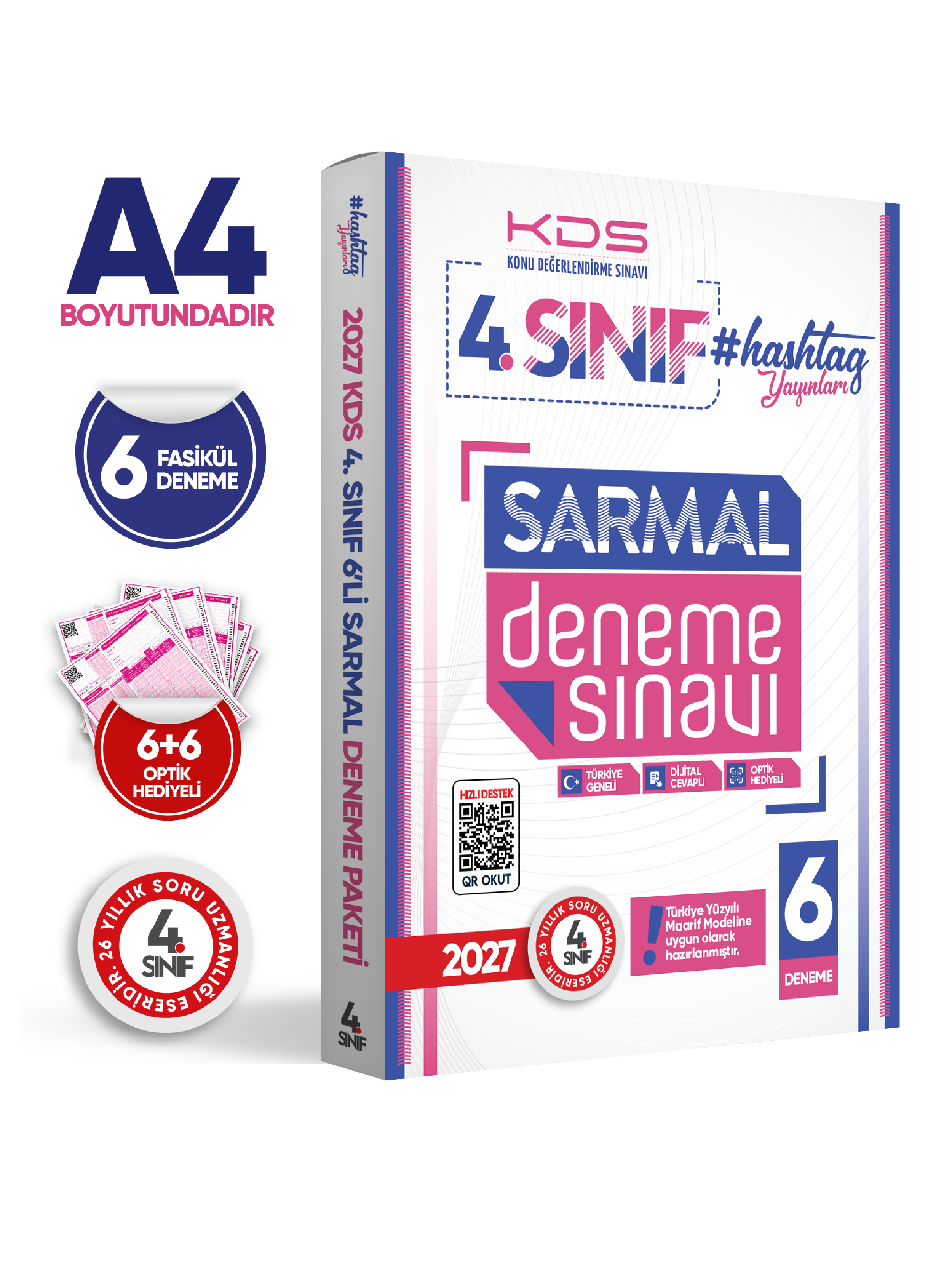 2027 4.Sınıf Maarif Modeli Hashtag Yayınları 6lı SARMAL Özgün ve MEB Tıpkı Basım 6lı Deneme Paketi