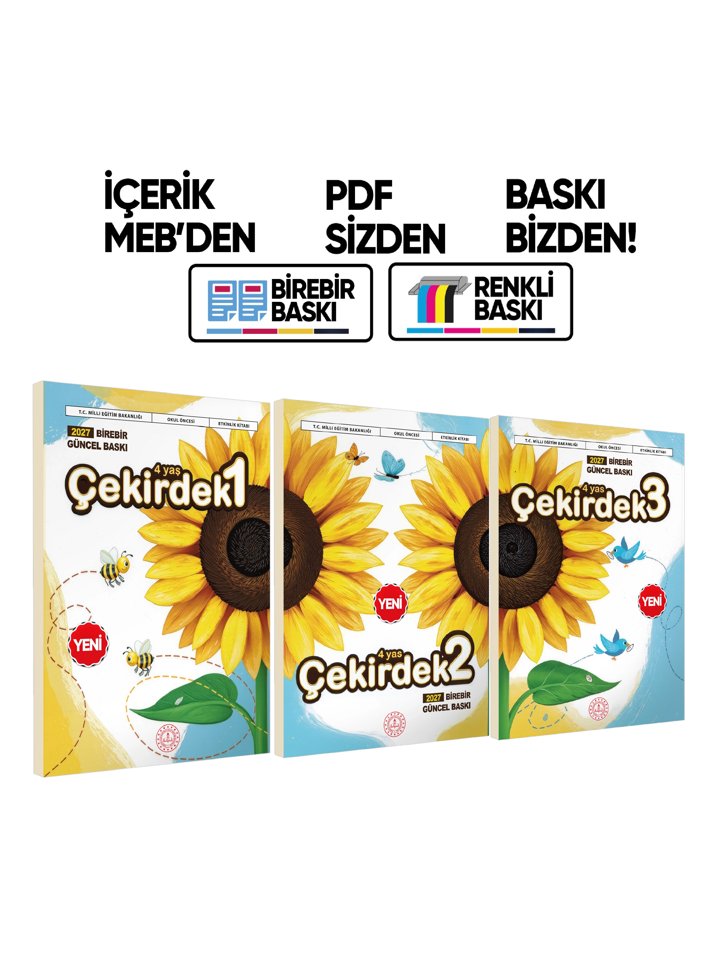 4 Yaş Okul Öncesi MEB Etkinlik Kitabı Çekirdek 3’lü Set Eğlenceli ve Öğretici Aktiviteler BASKI ÜCRETİ