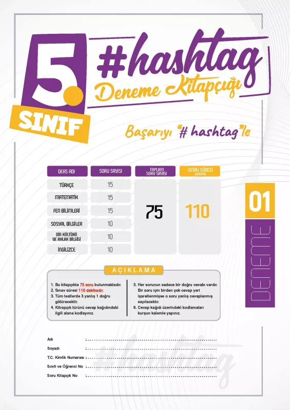 2026 5.Sınıf #hashtag Kazanım Değerlendirme Sınavı 6lı SARMAL