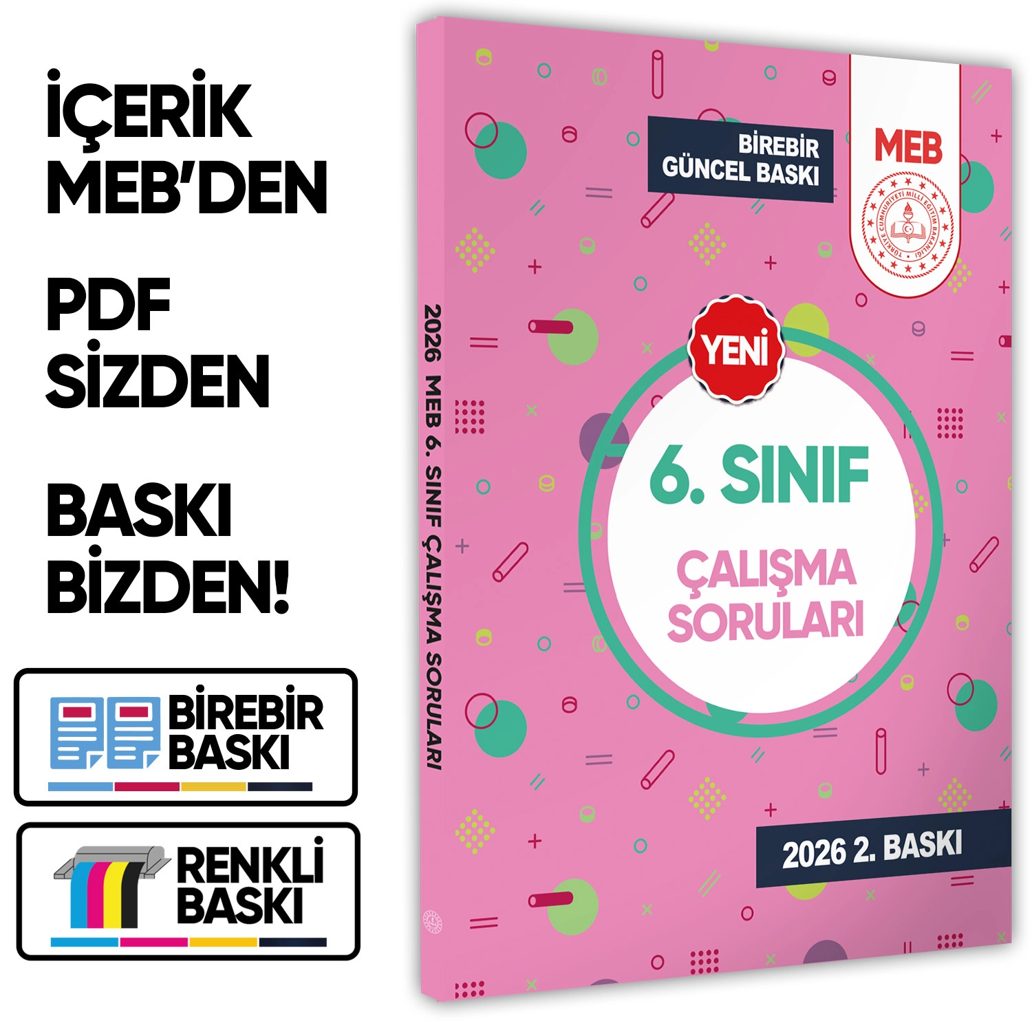 2026 6.Sınıf MEB Tüm Dersler Çalışma Soruları Soru Bankası (Renkli Baskı A4 Boyut) BASKI ÜCRETİ