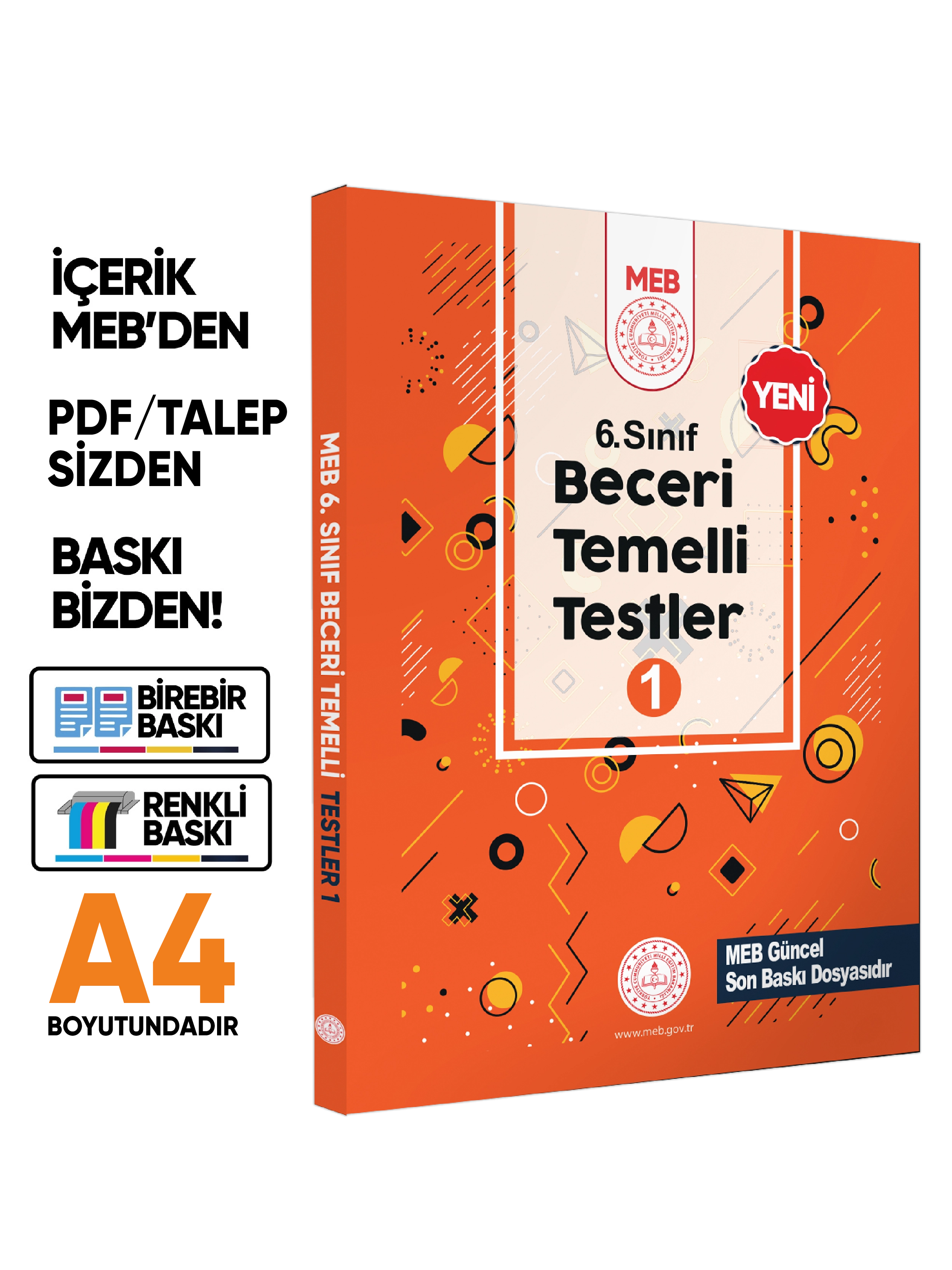 6.Sınıf MEB Beceri Temelli Testler 1. Kitap Örnek Soru Bankası (Renkli Baskı) BASKI ÜCRETİ