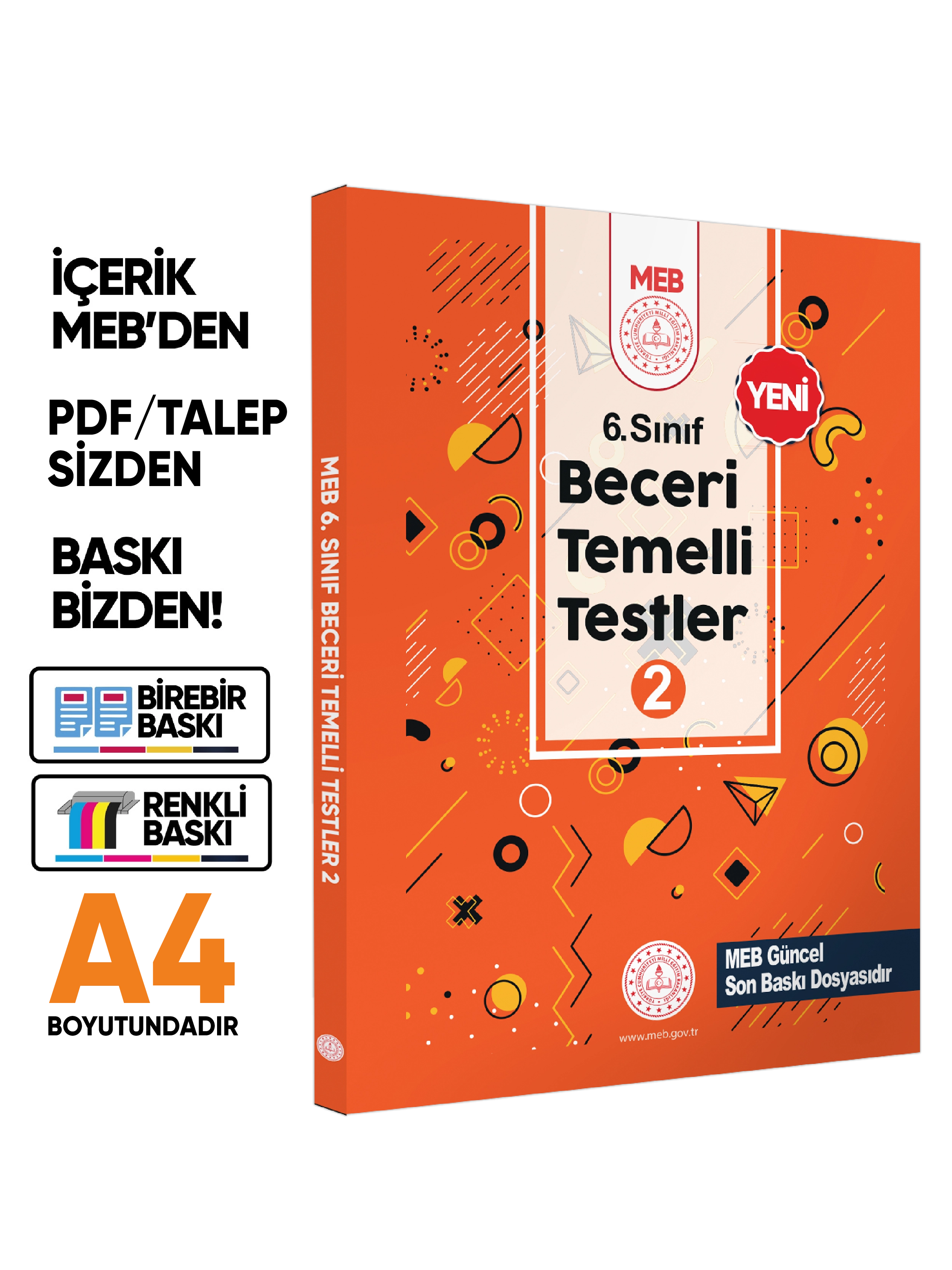 6.Sınıf MEB Beceri Temelli Testler 2. Kitap Örnek Soru Bankası (Renkli Baskı) BASKI ÜCRETİ