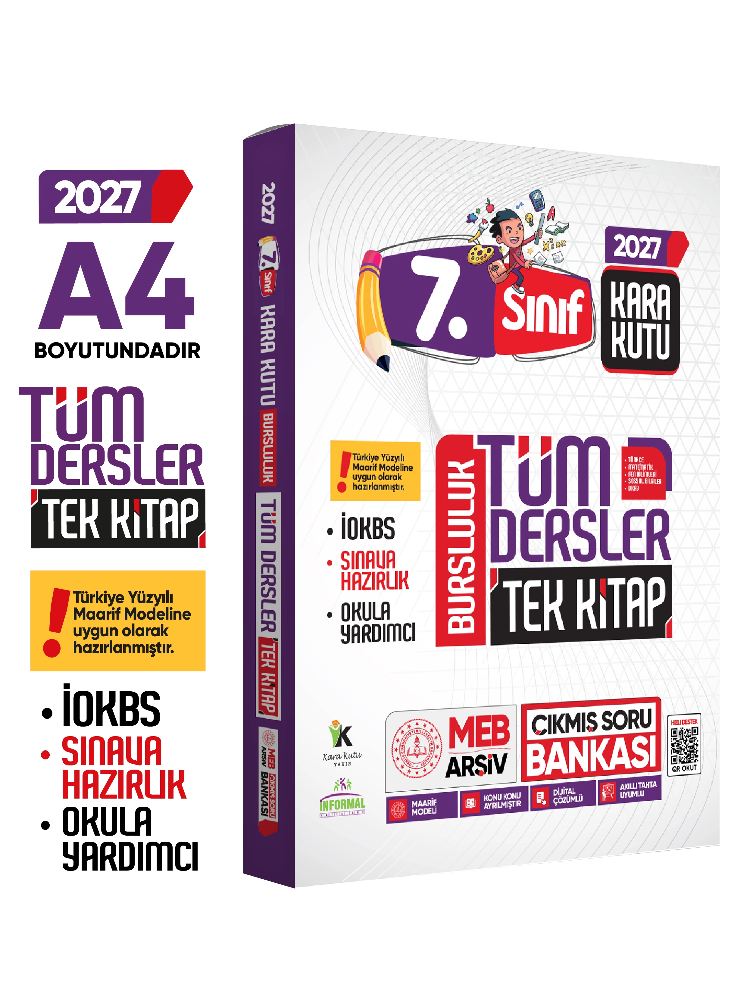 2027 7.Sınıf İOKBS PAKET 8li Tıpkı Basım/Tüm Dersler Tek Kitap Çözümlü Çıkmış Soru Bankası 2li Set