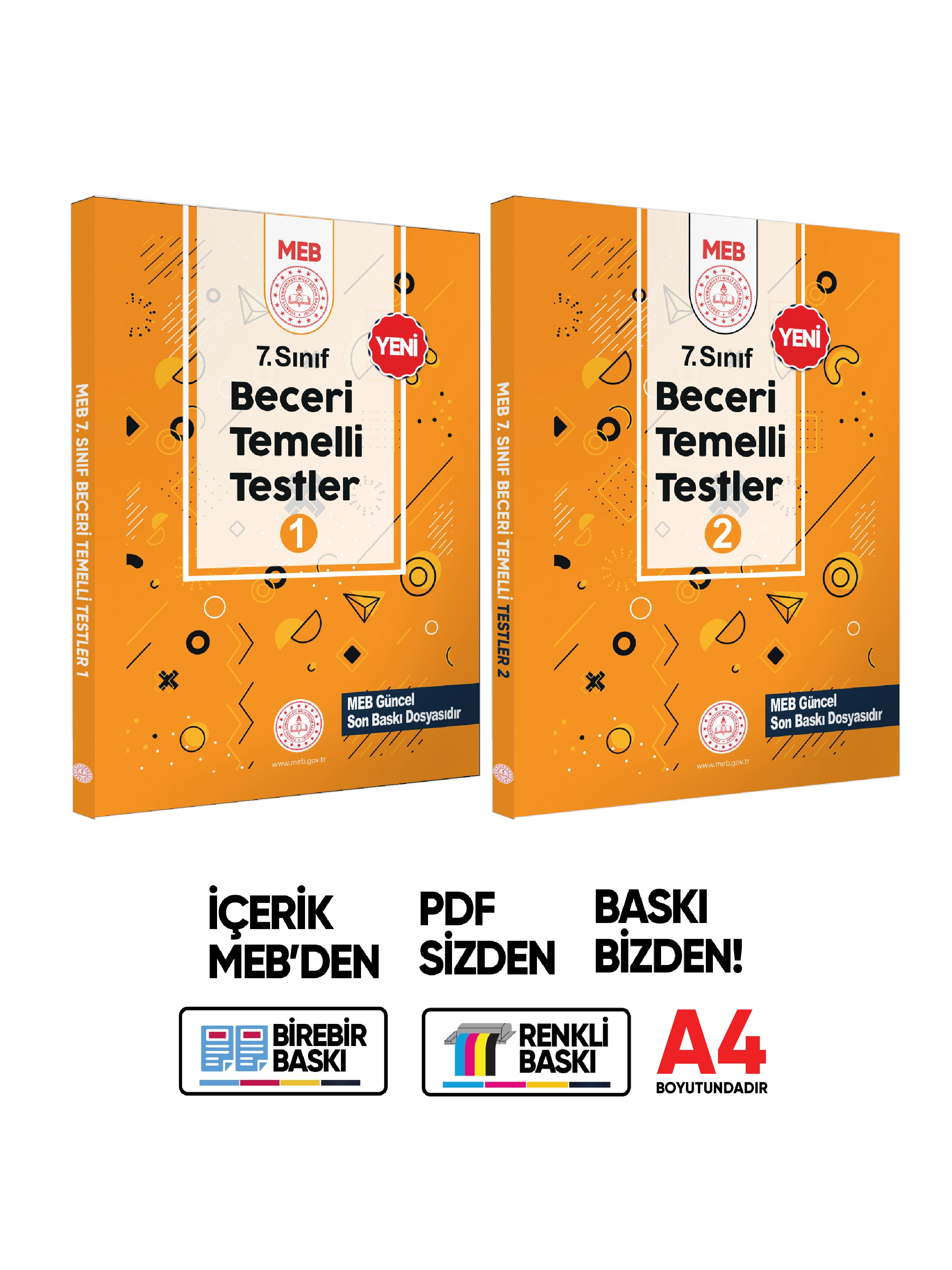 7.Sınıf MEB Beceri Temelli Testler 1 Ve 2. Kitap Set Örnek Soru Bankası (Renkli Baskı) BASKI ÜCRETİ