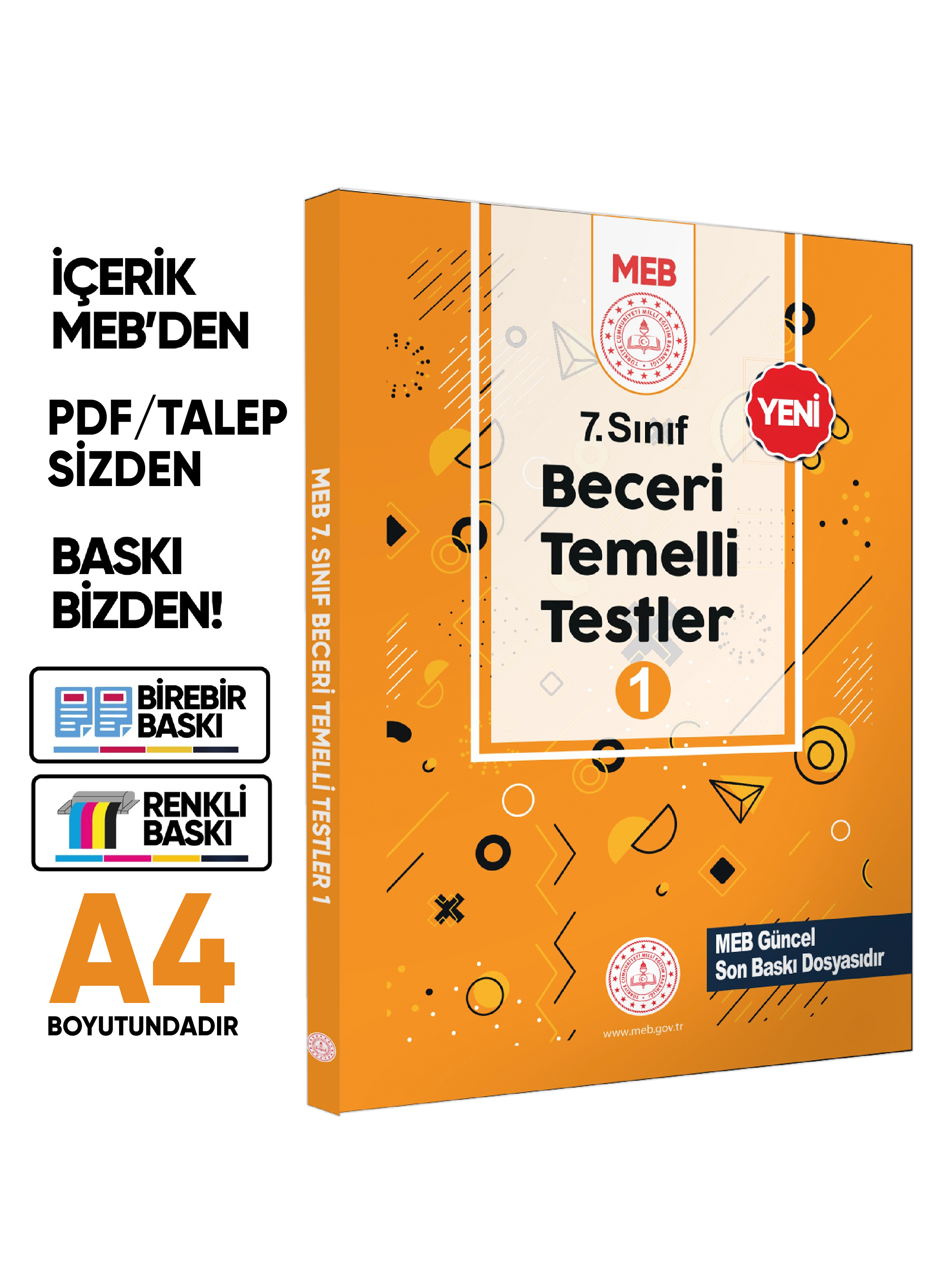 7.Sınıf MEB Örnek Soru Bankası Ve Kazanım Kavrama Testleri 4lü SET (Renkli Baskı) BASKI ÜCRETİ