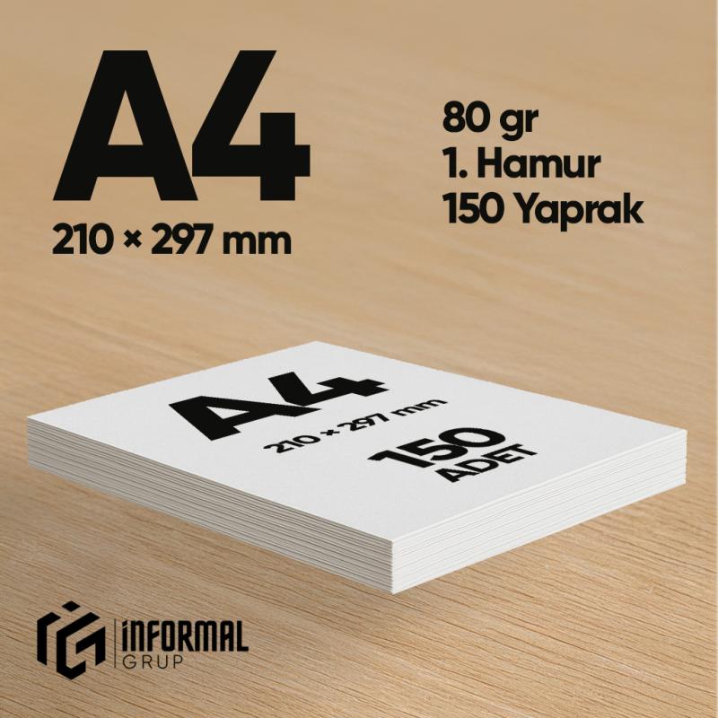 İnformal Fotokopi Kağıdı Premium Kalite A4 70 gr 150 Yaprak 1. Hamur