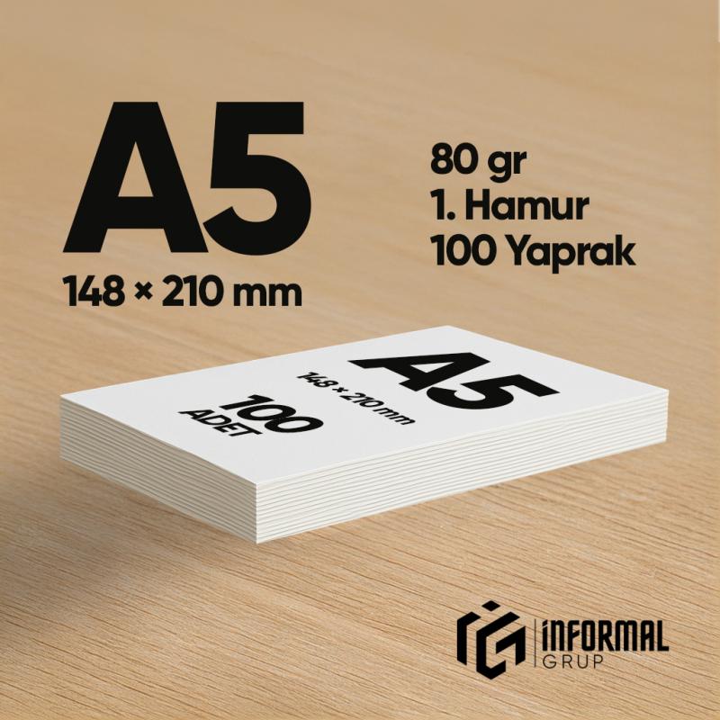 İnformal Fotokopi Kağıdı Premium Kalite A5 70 gr 100 Yaprak 1. Hamur