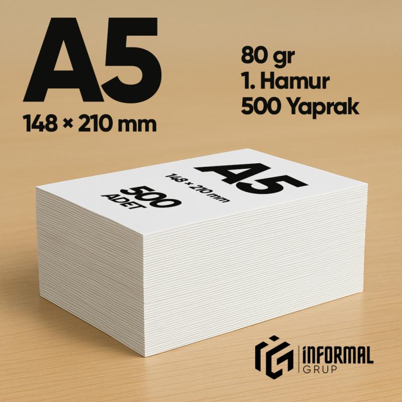 İnformal Fotokopi Kağıdı Premium Kalite A5 70 gr 500 Yaprak 1. Hamur