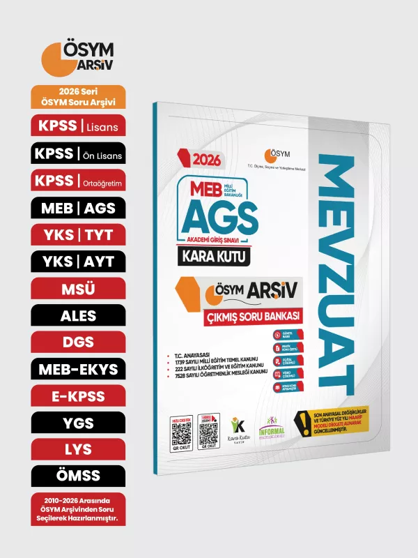 2026 MEB-AGS MEVZUAT Kara Kutu ÖSYM Çıkmış Soru Havuzu Bankası Konu Özetli Dijital Çözümlü