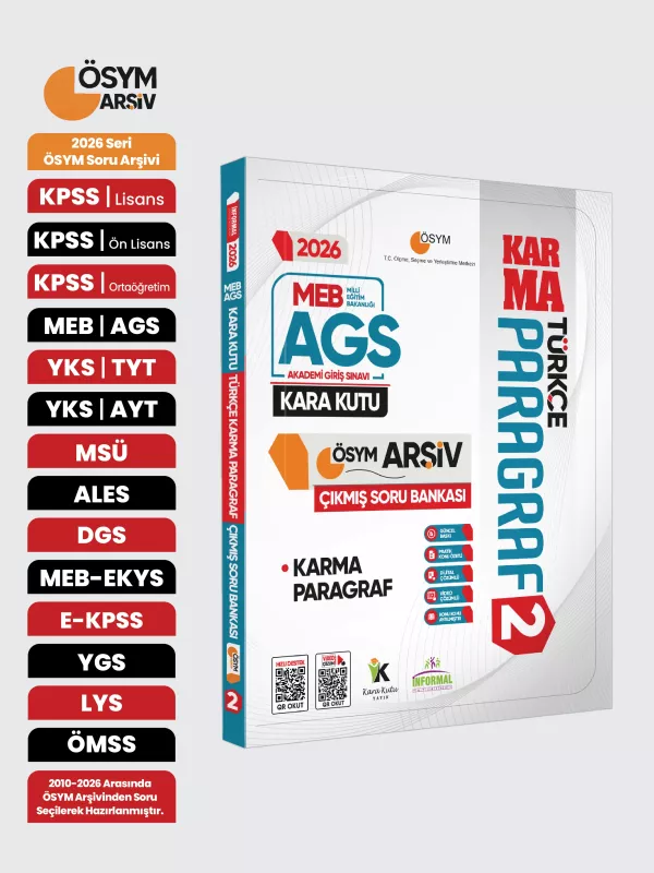 2026 MEB AGS Türkçenin Kara Kutusu PARAGRAF 2 KARMA ÖSYM Çıkmış Soru Bankası Konu Özetli Çözümlü