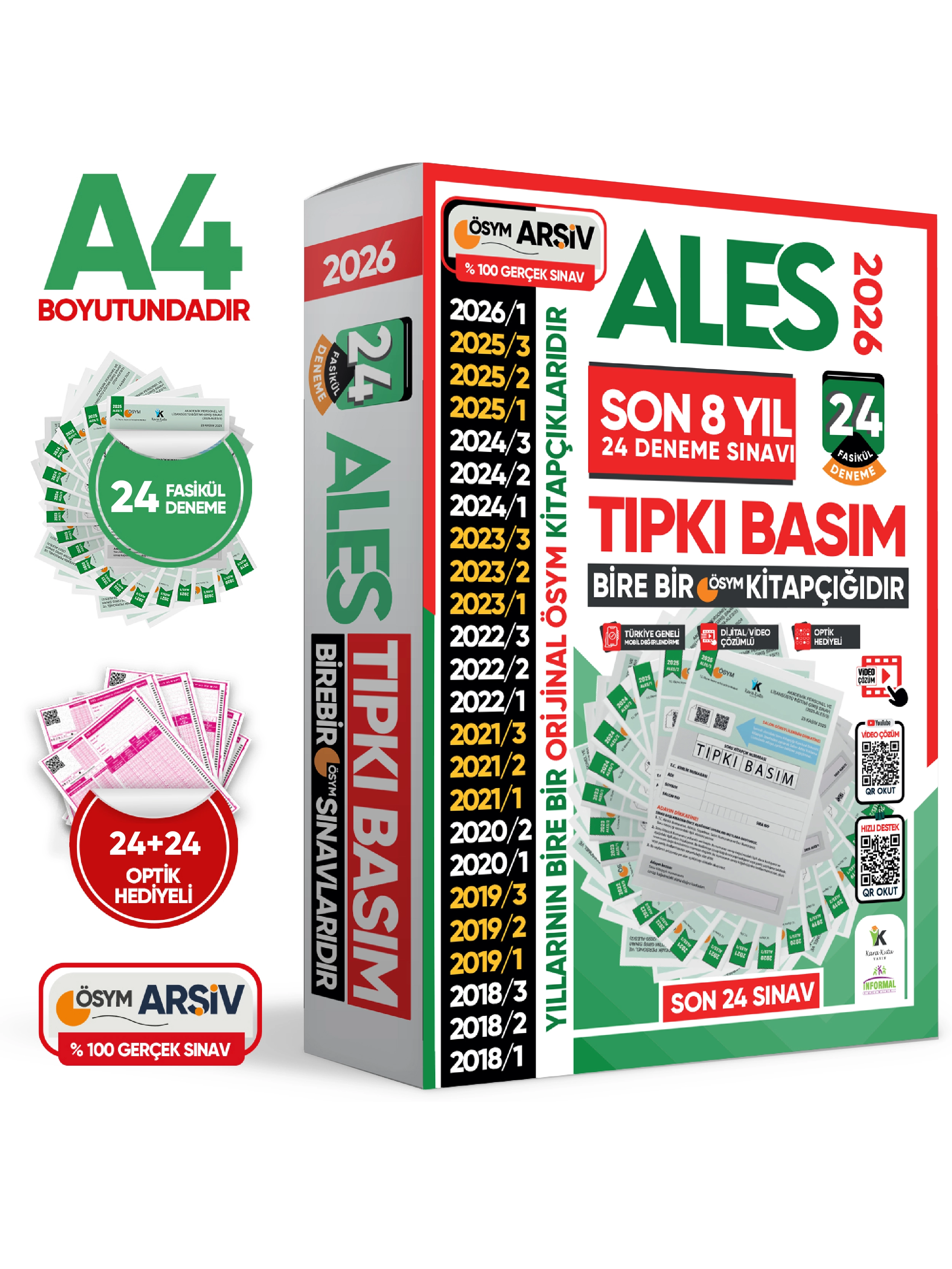 2026 ALES ÖSYM Tıpkı Basım EN EKONOMİK Çıkmış Soru 24lü Deneme Paketi Video/PDF Çözüm Türkiye Geneli