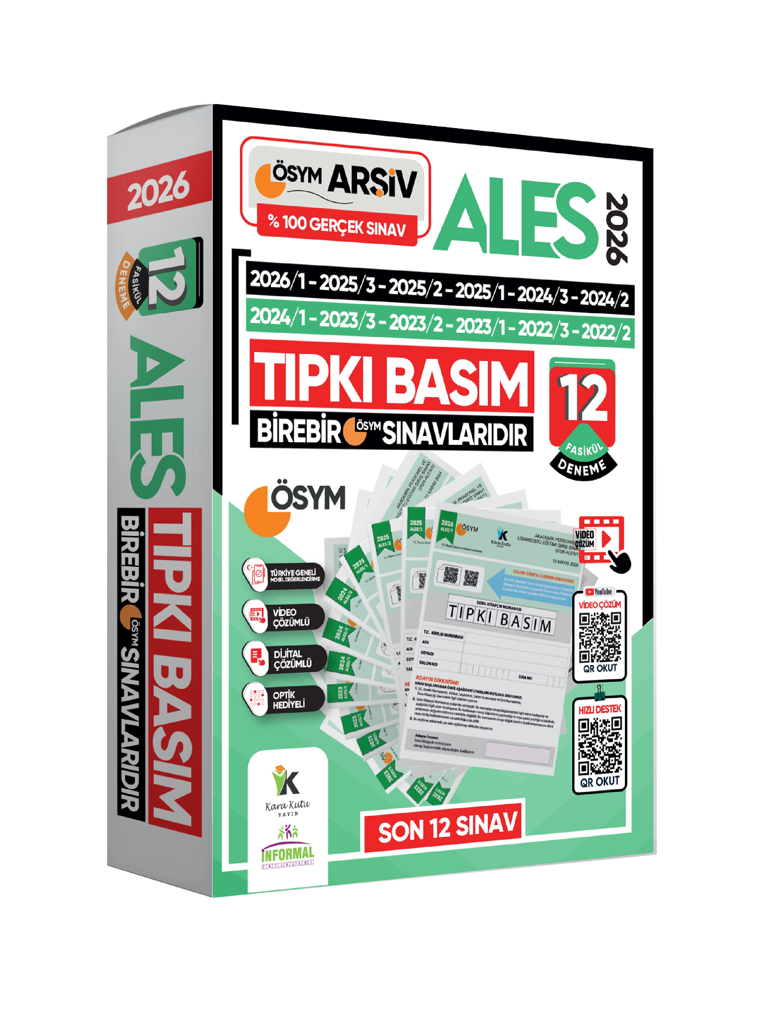 2026 ALES ÖSYM Çıkmış Soru 12li Tıpkı Basım ve 18li (10+8) Anamorfik Özgün Deneme Paketi TG Çözümlü