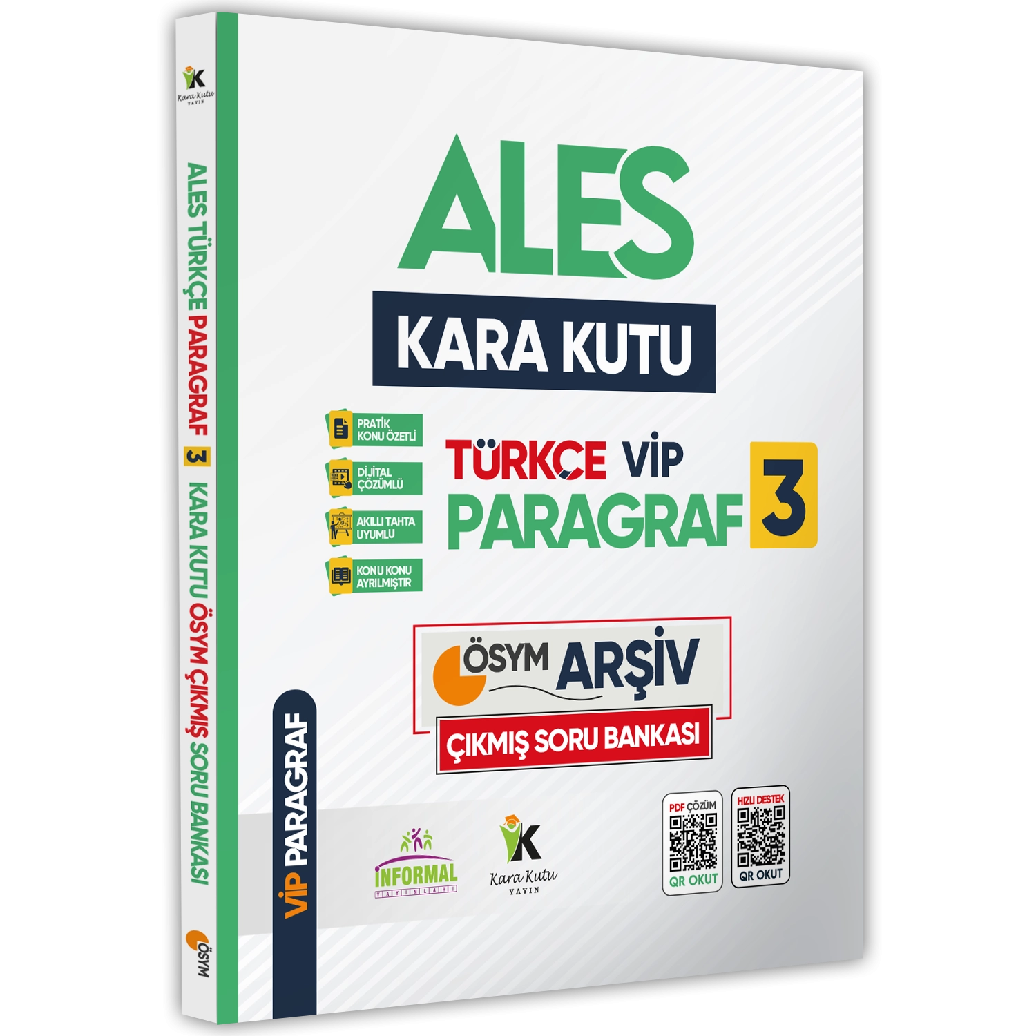 ALES Türkçenin Kara Kutusu ÖSYM ARŞİVİ ÇIKMIŞ PARAGRAF VİP 3 Soru Bankası Konu Özetli Çözümlü 
