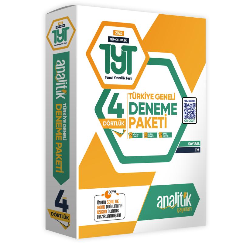 2026 TYT Analitik Deneme Paketi Dört 4lük Türkiye Geneli Değerlendirmeli Özgün Güncel Deneme Sınavı
