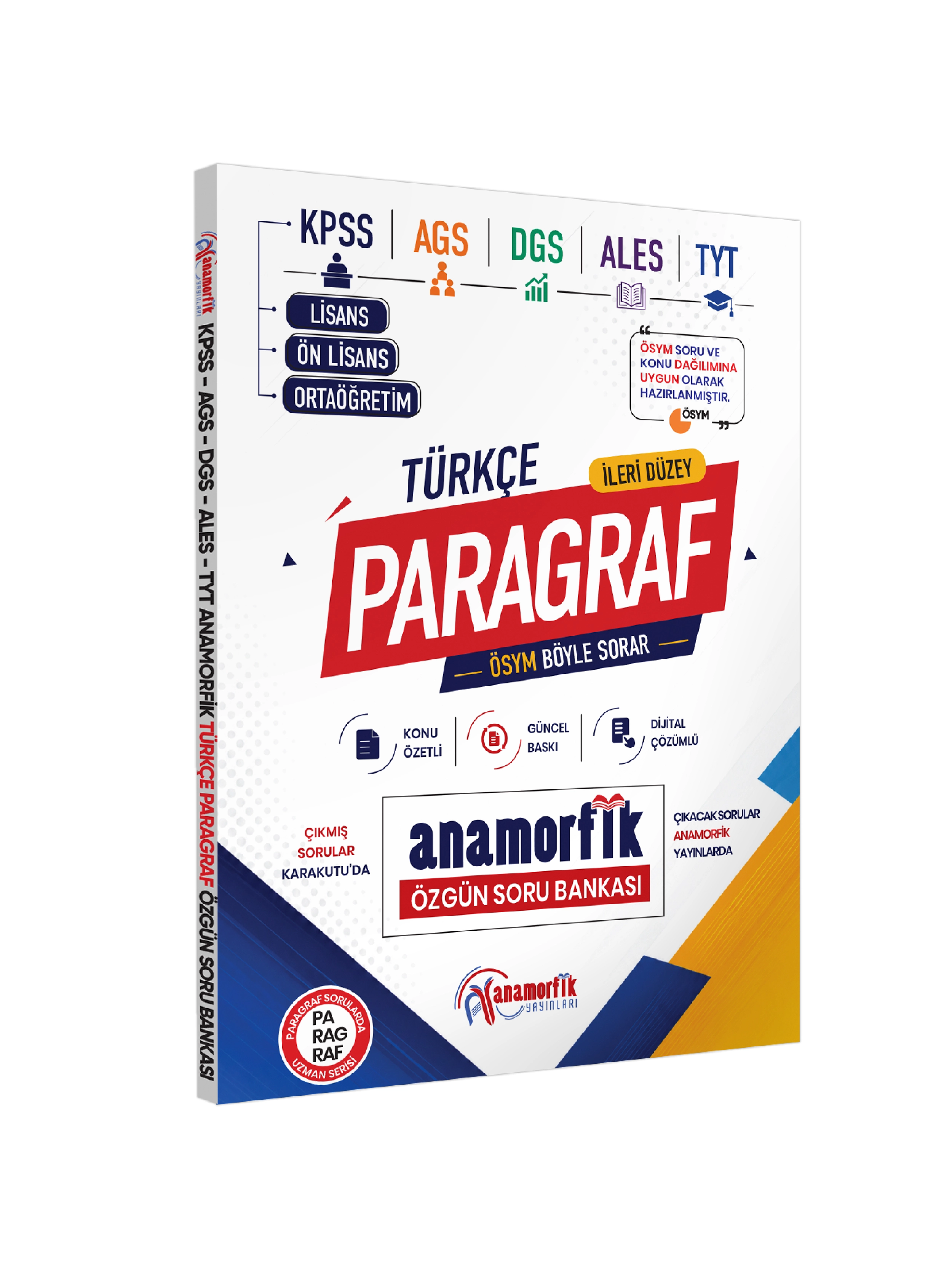 2026 KPSS-AGS-DGS-ALES-TYT ANAMORFİK Türkçe Paragraf Özgün Soru Bankası Konu Özetli Dijital Çözümlü