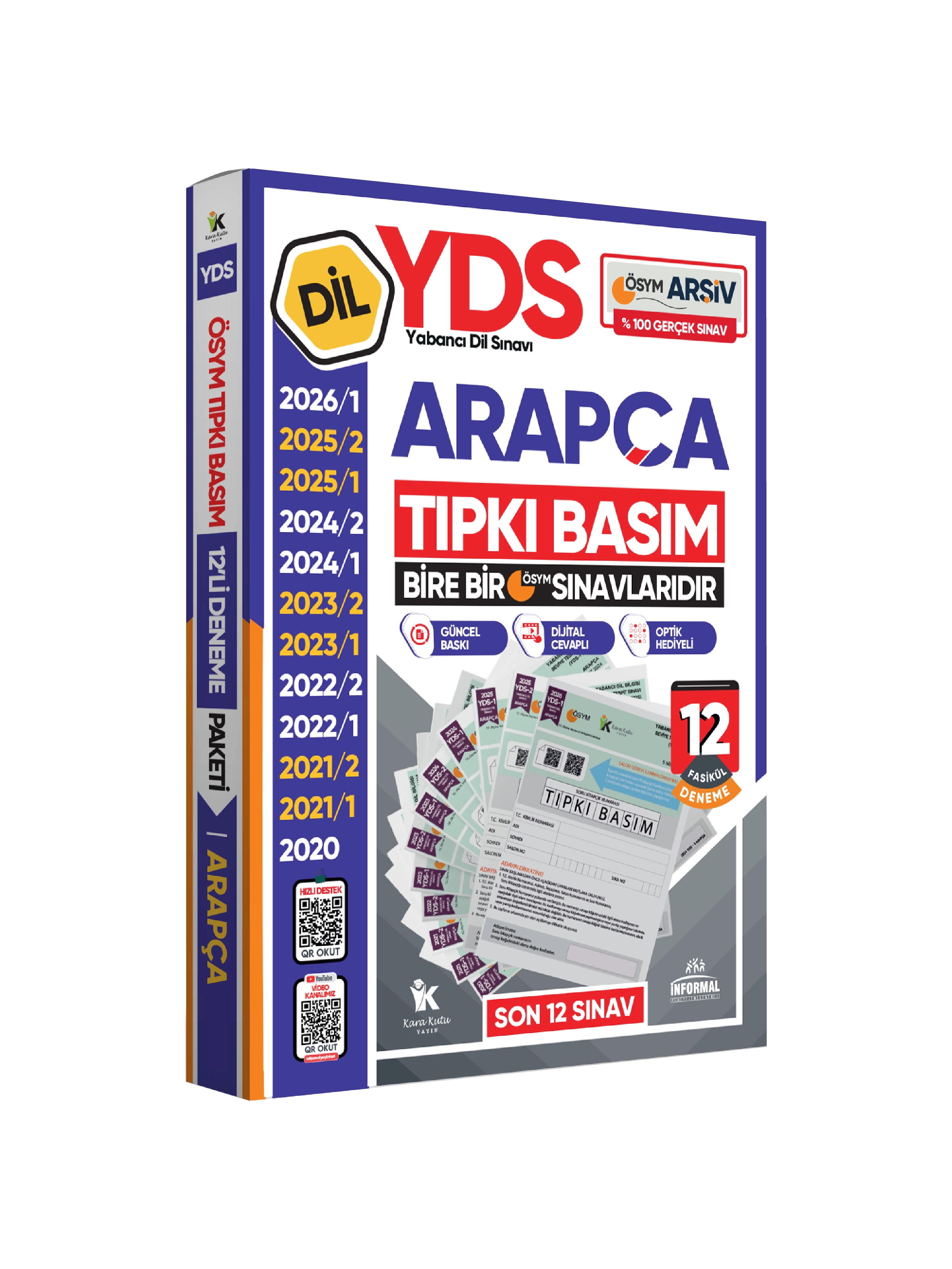 2026 YDS Arapça ÖSYM Tıpkı Basım Çıkmış Soru Deneme Paketi Dijital Çözümlü 12li Fasikül SETİ