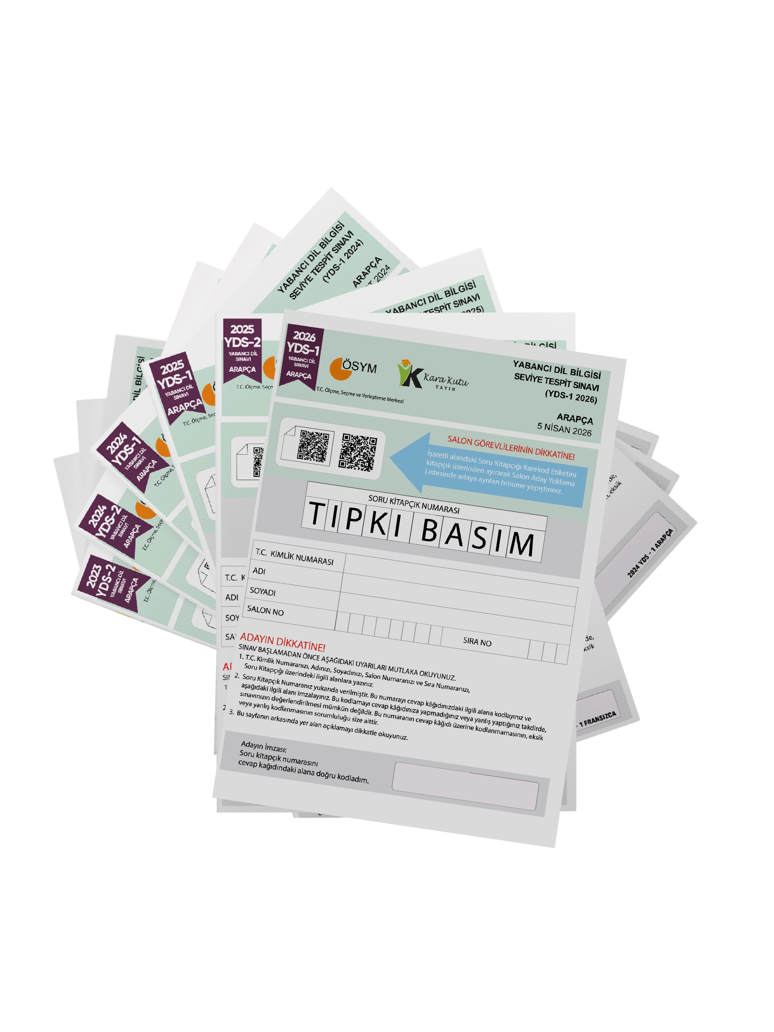 2026 YDS Arapça ÖSYM Tıpkı Basım Çıkmış Soru Deneme Paketi Dijital Çözümlü 6lı Fasikül SETİ