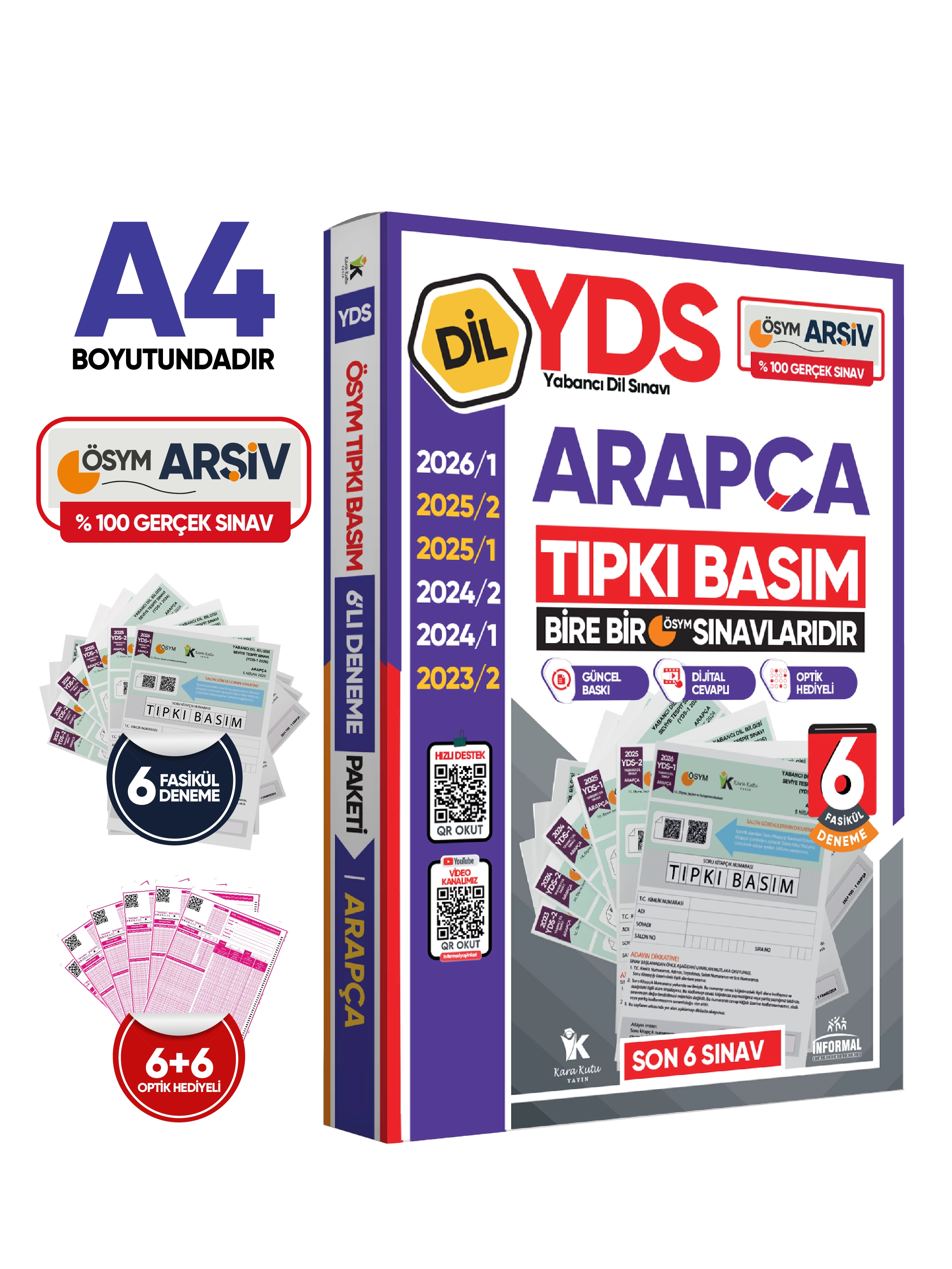 2026 YDS Arapça ÖSYM Tıpkı Basım Çıkmış Soru Deneme Paketi Dijital Çözümlü 6lı Fasikül SETİ