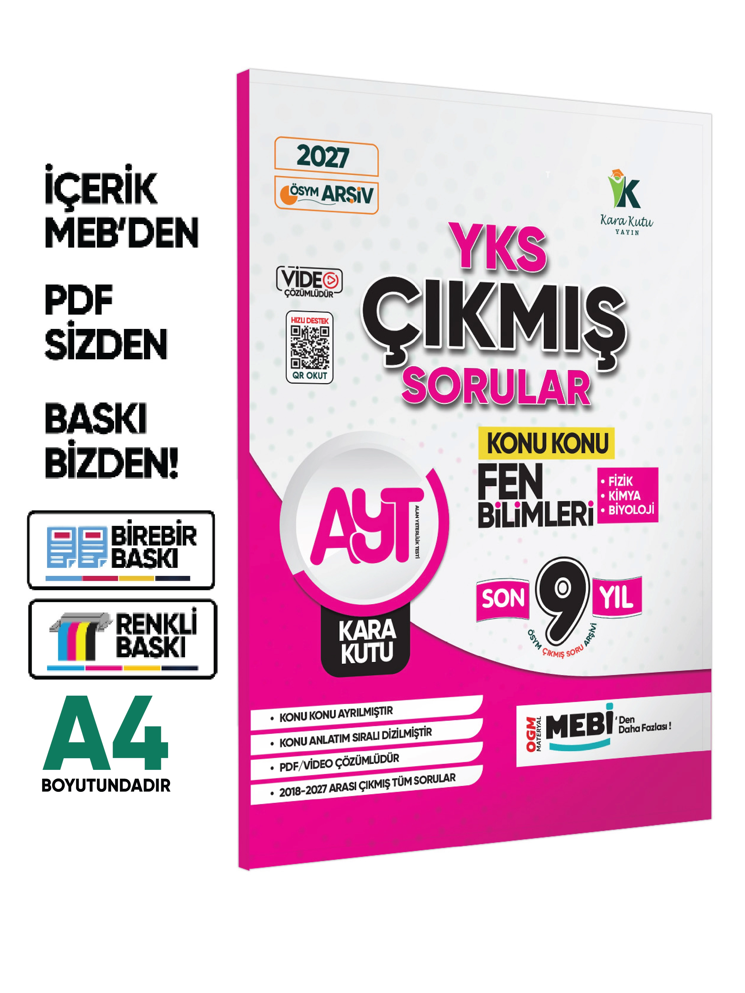 2027 YKS-AYT Fen Bilimleri (Fizik-Kimya-Biyoloji) ÖSYM Çıkmış Soru Konu Konu Son 9 Yıl Video Çözümlü