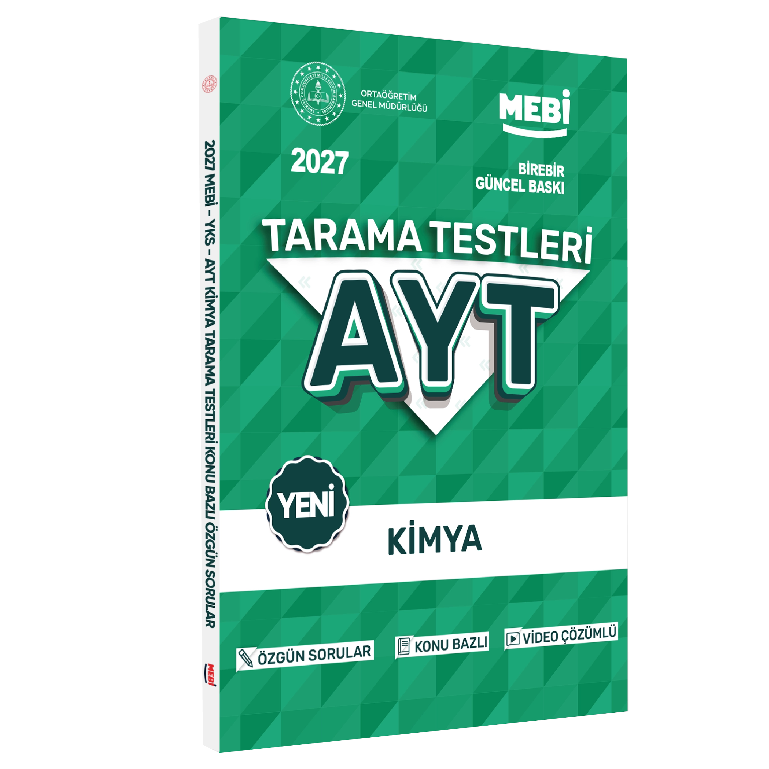 2027 YKS-AYT MEBİ-OGM Kimya Özgün Tarama Testleri Kitabı A4 Boyut Renkli Görsel BASKI ÜCRETİ