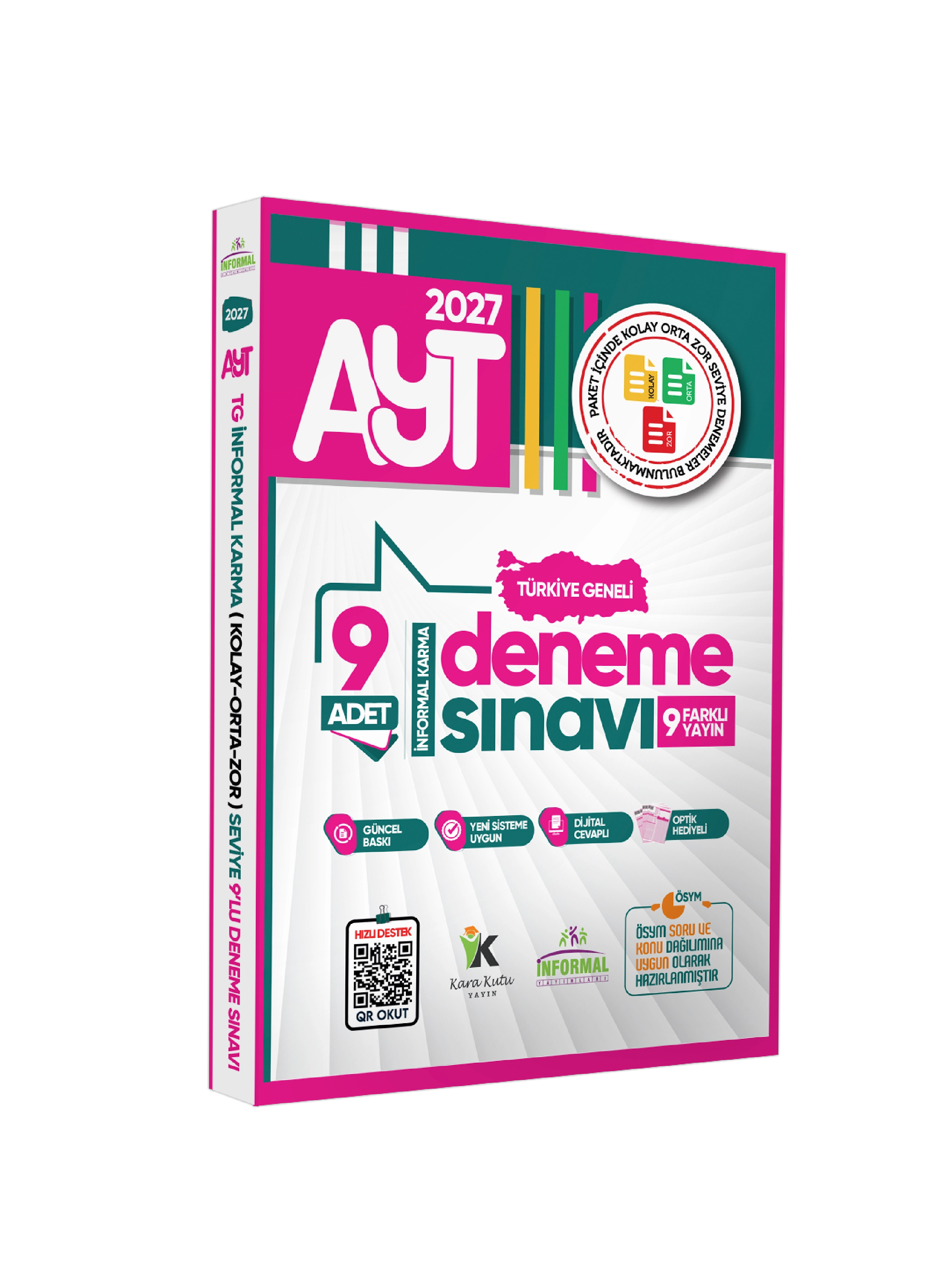 2027 YKS TYT-AYT Türkiye Geneli Kurumsal 18li (9+9) Paket Deneme Sınavı Dijital Cevaplı