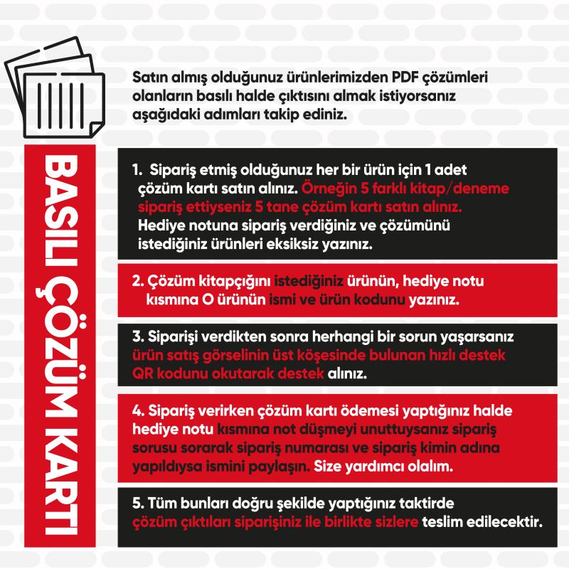 Basılı Çözüm Kartı ÇÖZÜM KARTI ÇÖZÜM ÇIKTISI ÇÖZÜM KİTAPÇIĞI