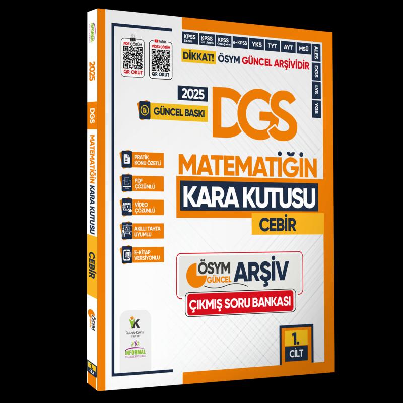 2025 DGS MATEMATİK Kara Kutu 1.Cilt CEBİR ÖSYM Çıkmış Soru Bankası Konu Özetli Video/PDF Çözümlü