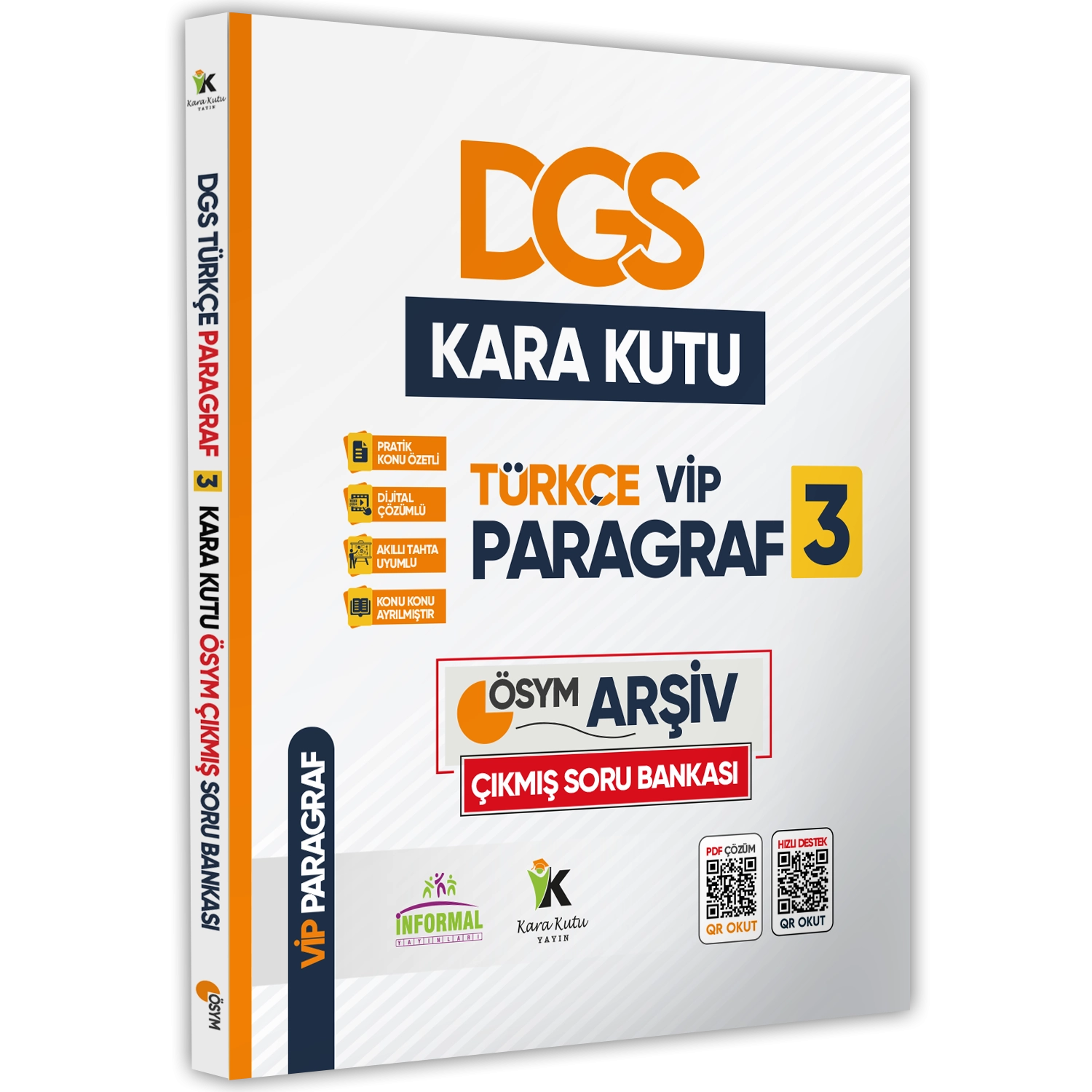 DGS Türkçenin Kara Kutusu ÖSYM ARŞİVİ ÇIKMIŞ PARAGRAF VİP 3 Soru Bankası Konu Özetli Çözümlü 