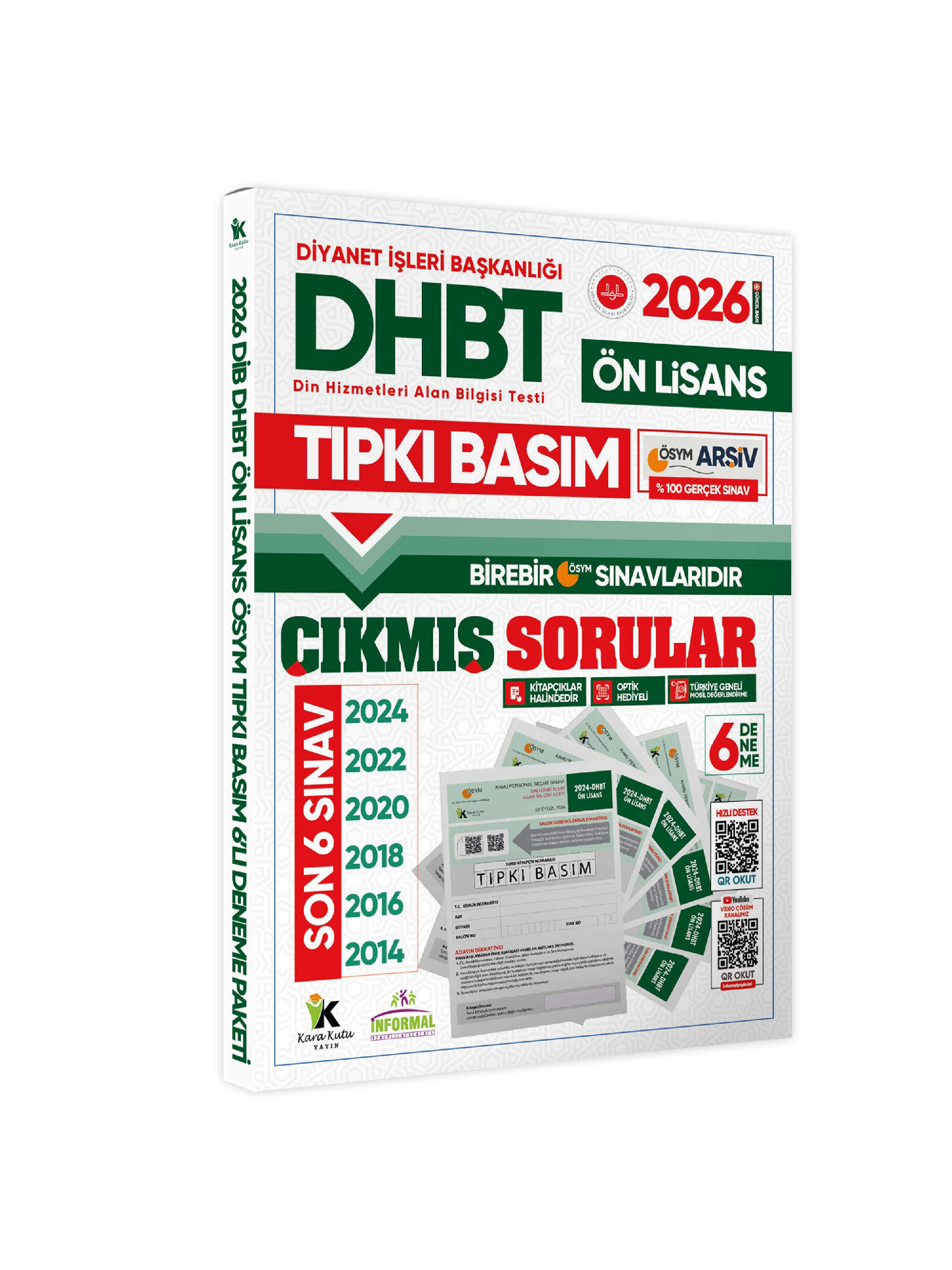2026 KPSS-DHBT Ön Lisans ÖSYM Çıkmış Soru Tıpkı Basım 6lı Kitapçık Türkiye Geneli Deneme Paketi