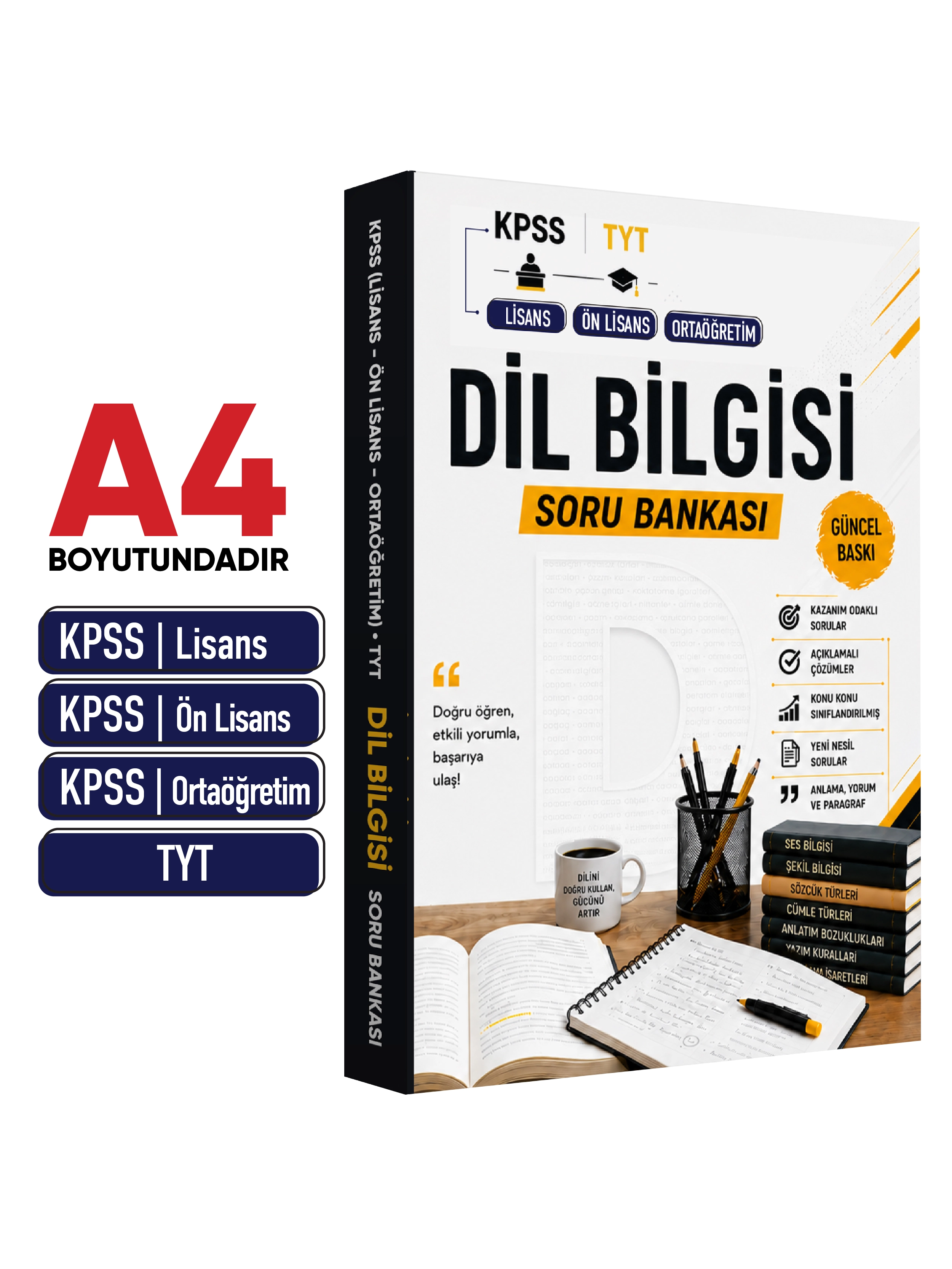 KPSS-TYT Dil Bilgisi Soru Bankası(ÖSYM Tarzında Yeni Nesil Sorular) Güncel Baskı