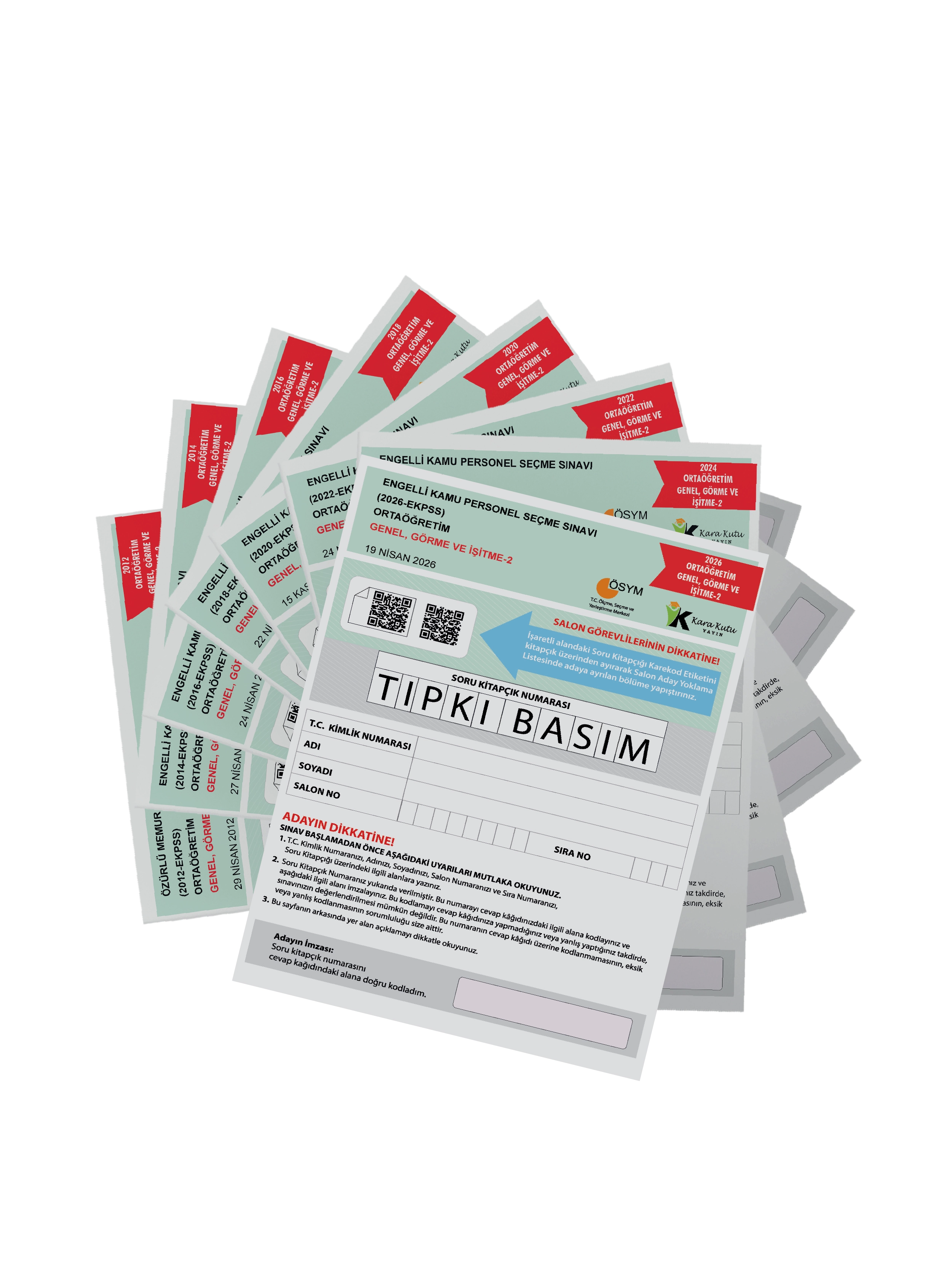 2028 EKPSS Lisans-Önlisans-Ortaöğretim Genel Görme İşitme-2 ÖSYM Tıpkı Basım 24’lü Kitapçık Paketi