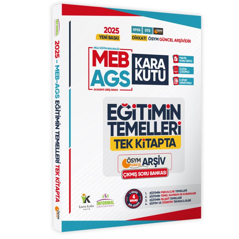 2025 MEB-AGS Eğitimin Temellerinin Kara Kutusu TEK KİTAP ÖSYM Çıkmış Soru Bankası Dijital  Çözümlü