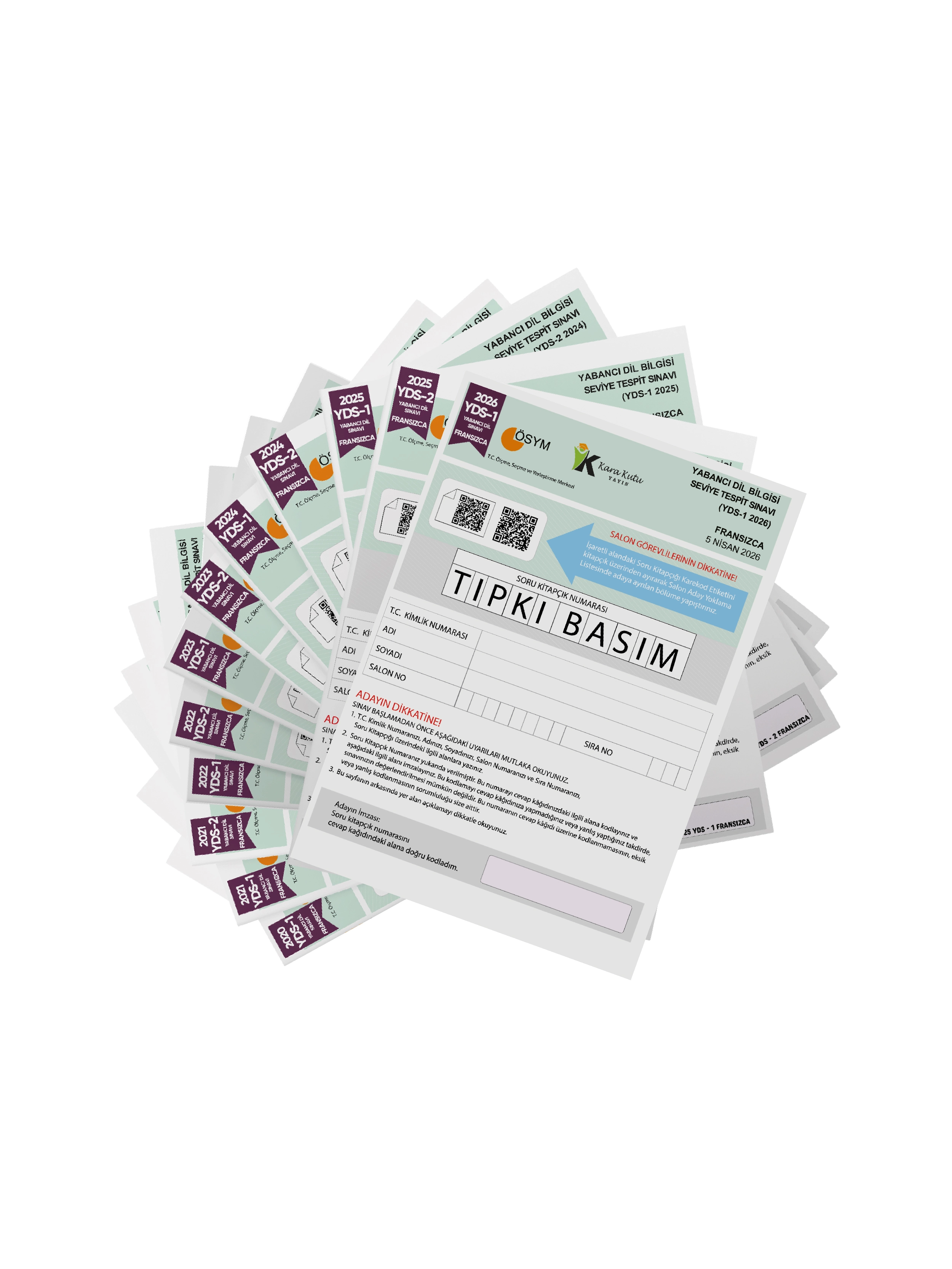 2026 YDS Fransızca ÖSYM Tıpkı Basım Çıkmış Soru Deneme Paketi Dijital Çözümlü 12li Fasikül SETİ