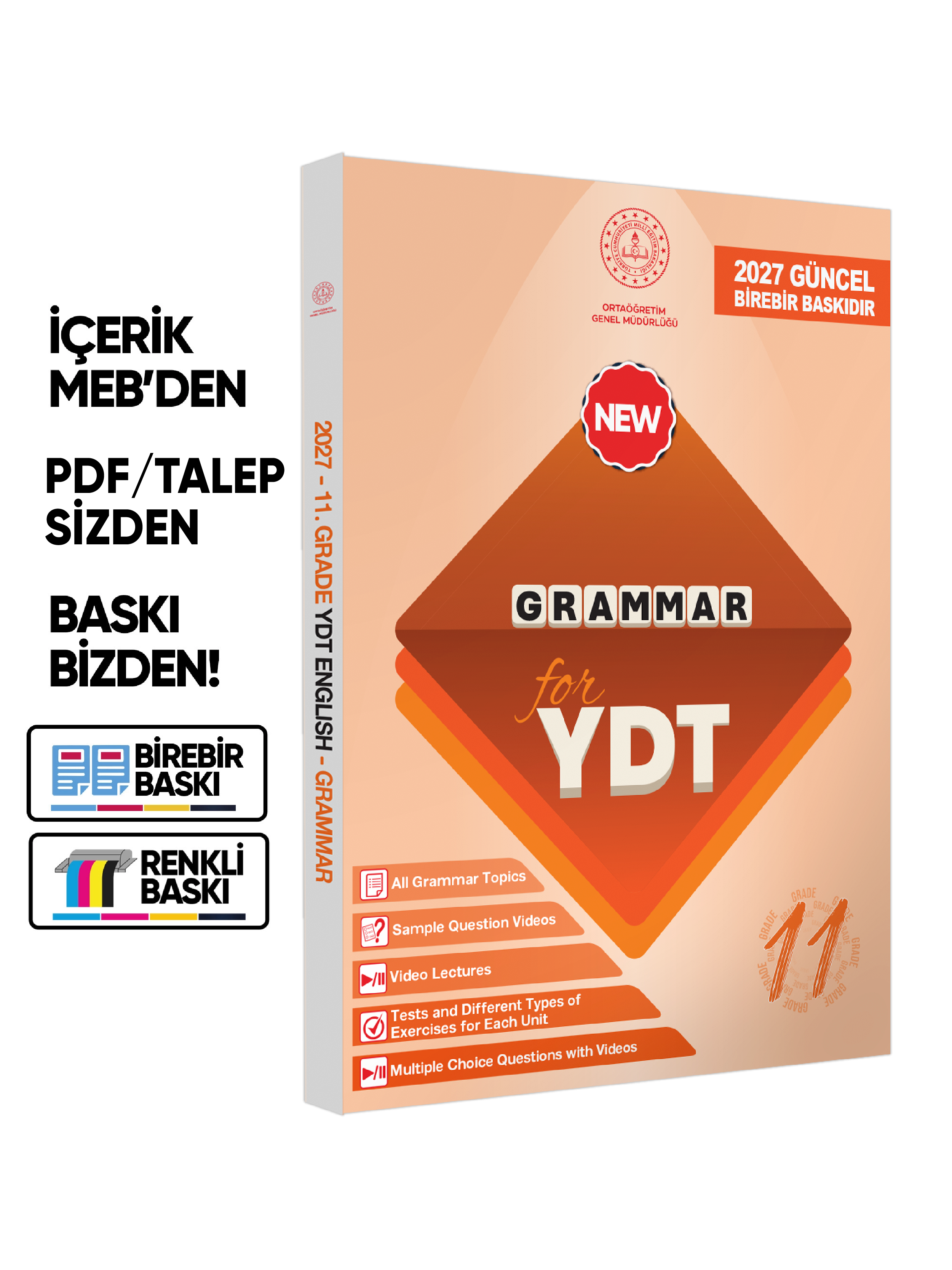 2027 YDT MEBİ İngilizce 11.Sınıf 8li Konu Anlatımı Ve Soru Bankası Kitap Seti Çözümlü BASKI ÜCRETİ