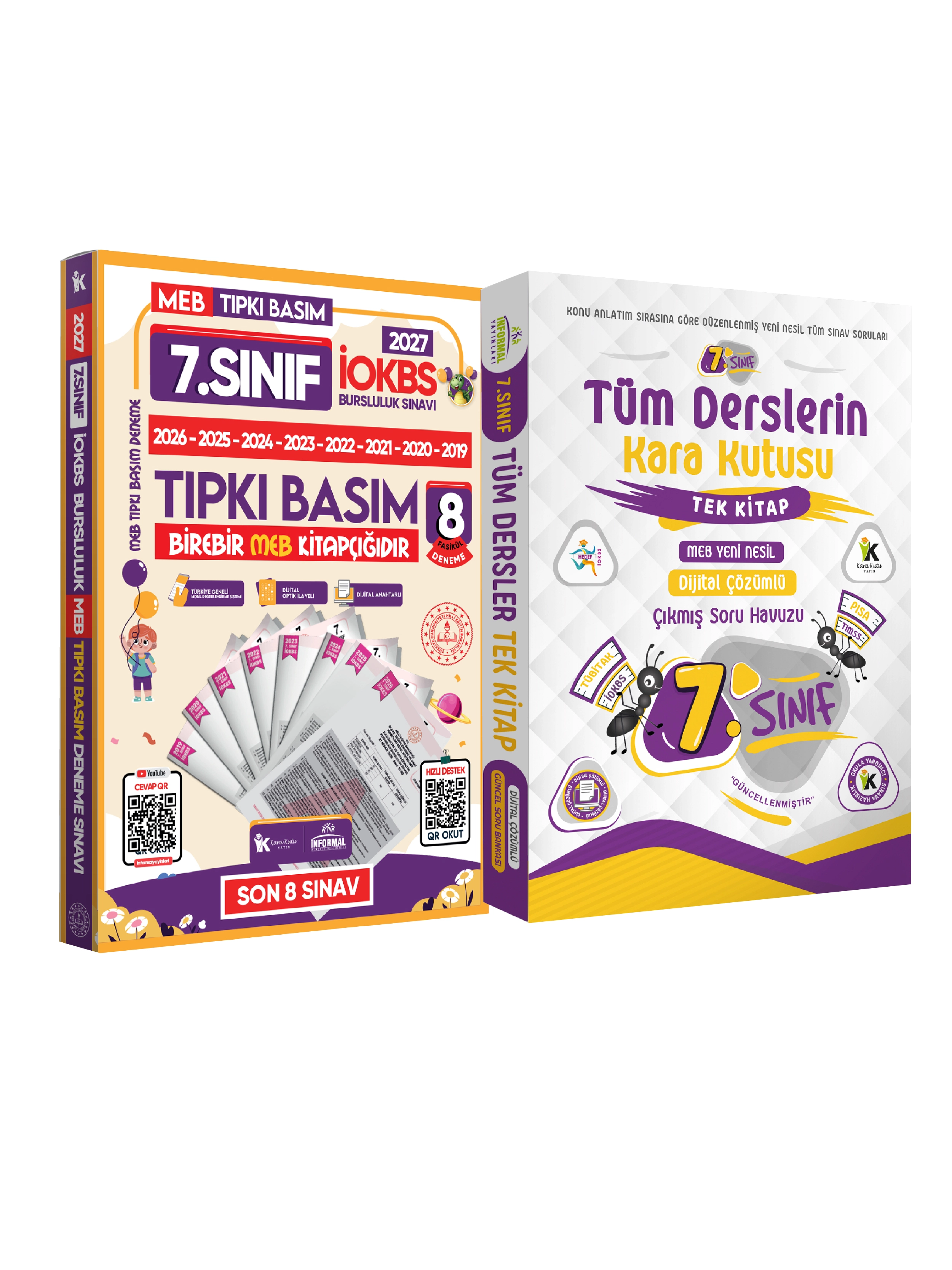 7.Sınıf İOKBS PAKET 8li Tıpkı Basım/Tüm Dersler Tek Kitap Çözümlü Çıkmış Soru Bankası 2li Set