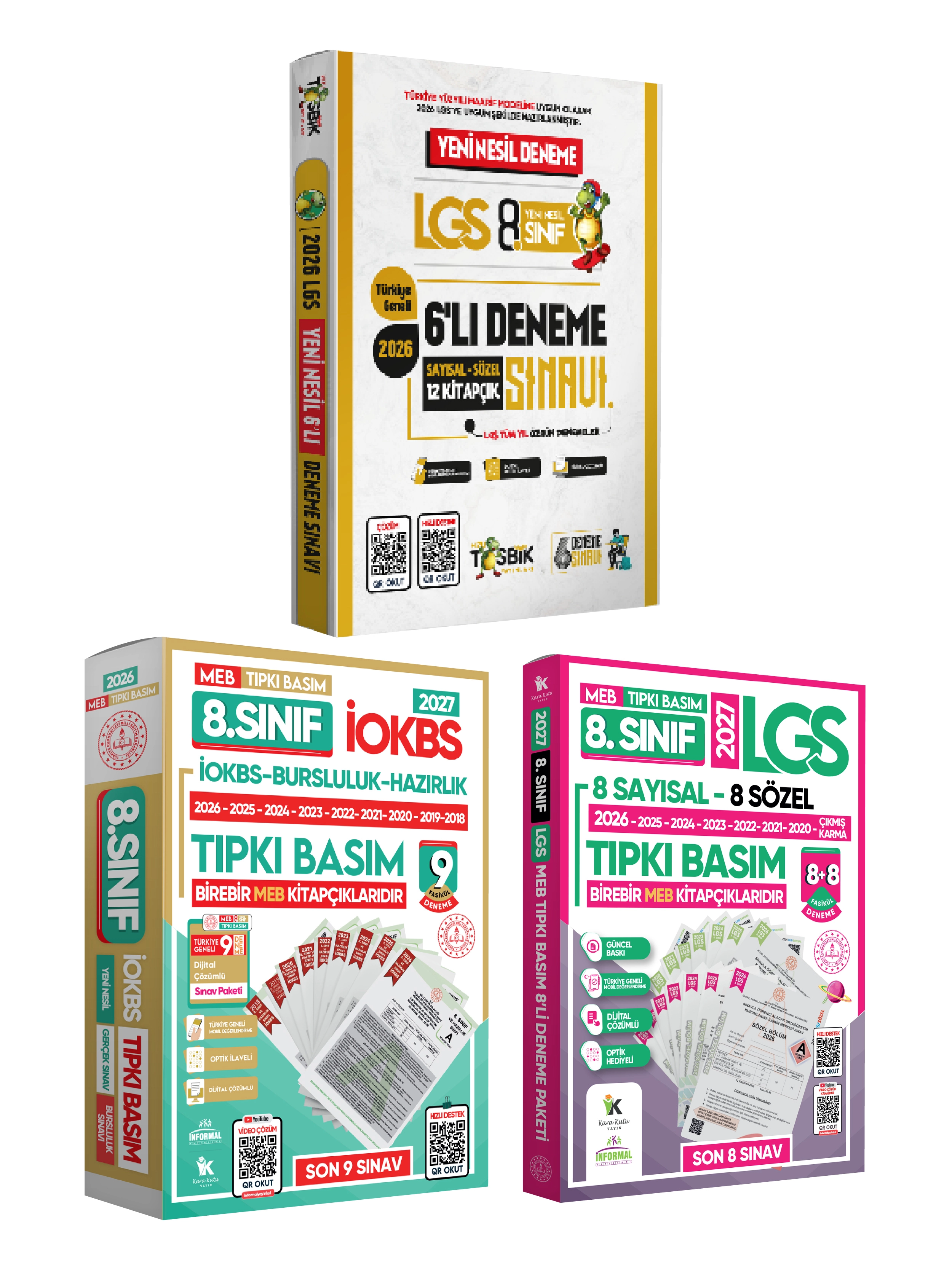 2026 8.Sınıf LGS-İOKBS Tıpkı Basım ve ÖZGÜN Yeni Nesil Deneme Seti 23lü(9+8+6) ALTIN PAKET TG Çözüm