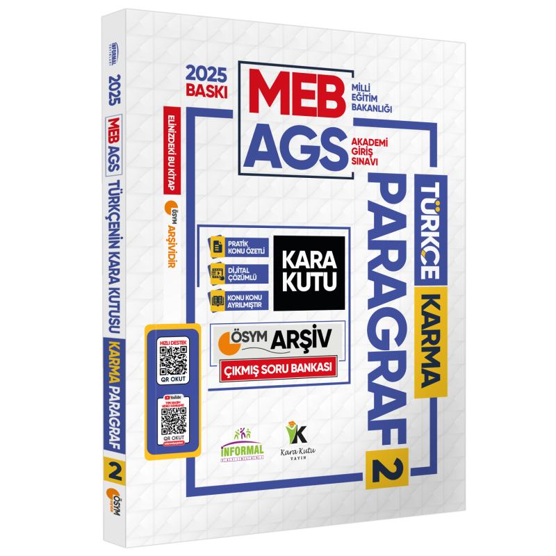 2025 MEB-AGS Kara Kutu Türkçe Paragraf 3lü Altın Set Çıkmış Soru Bankası Konu Özetli Video/PDF Çözümlü