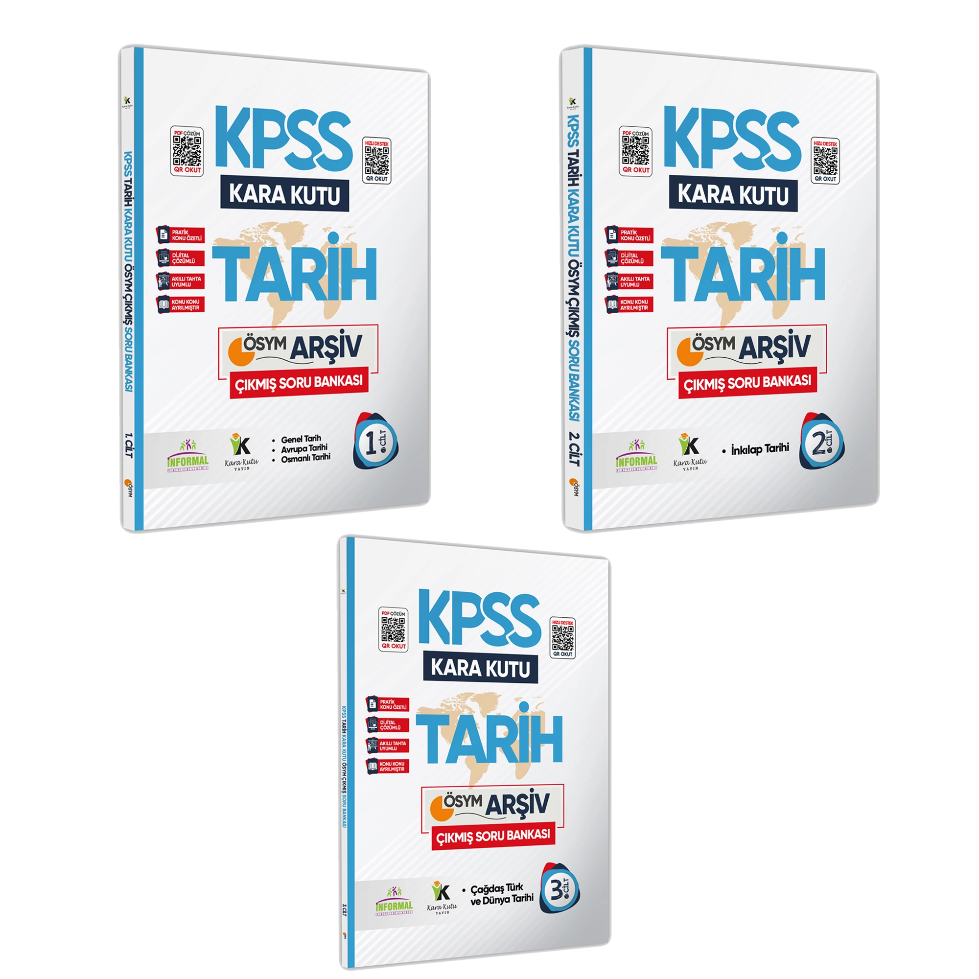 KPSS Tarihin Kara Kutusu 3 Cilt En Kapsamlı Çıkmış Soru Bankası Konu Özetli Dijital Çözümlü