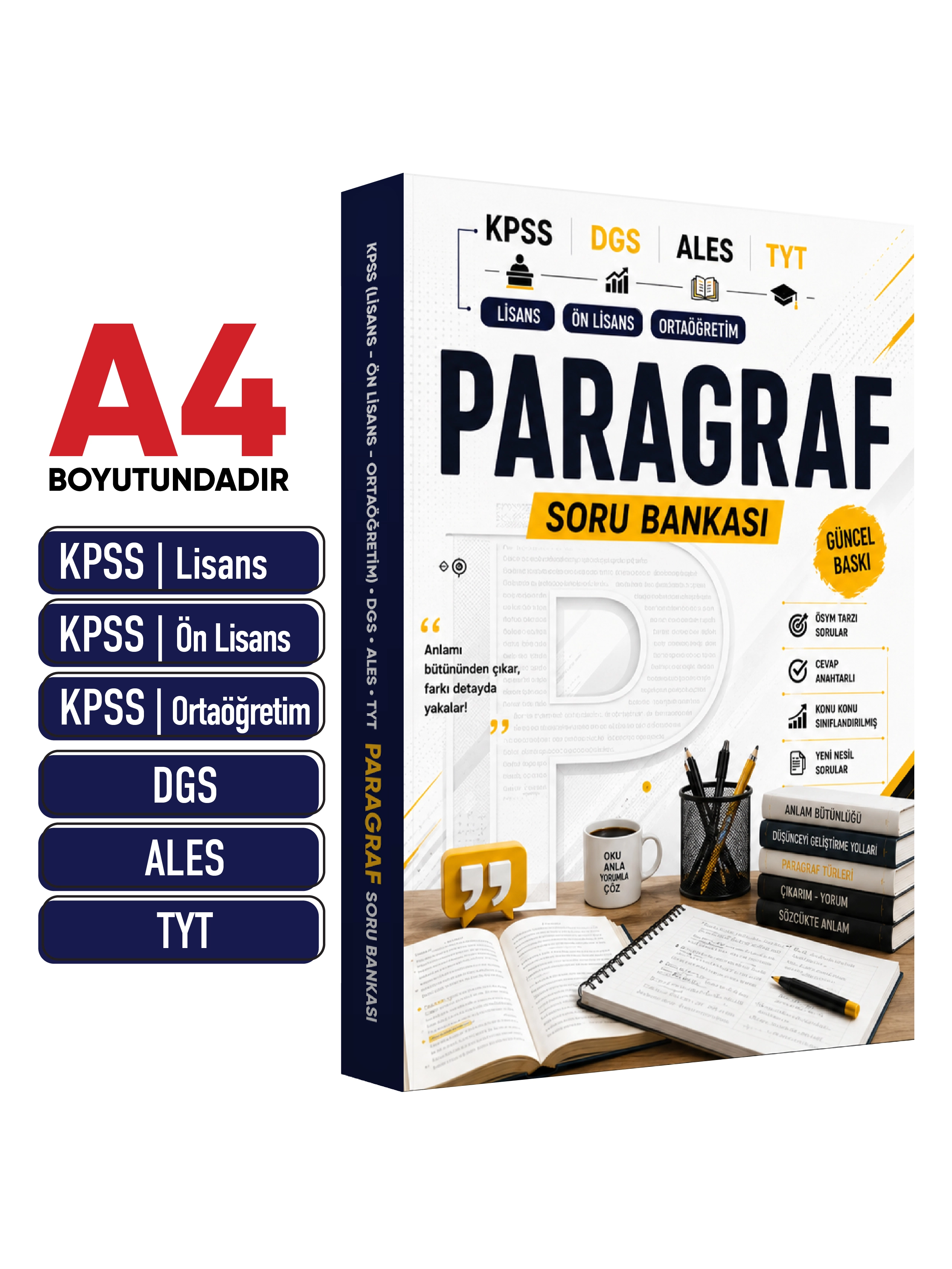 KPSS-DGS-ALES-TYT Paragraf Soru Bankası(ÖSYM Tarzında Yeni Nesil Sorular) Güncel Baskı
