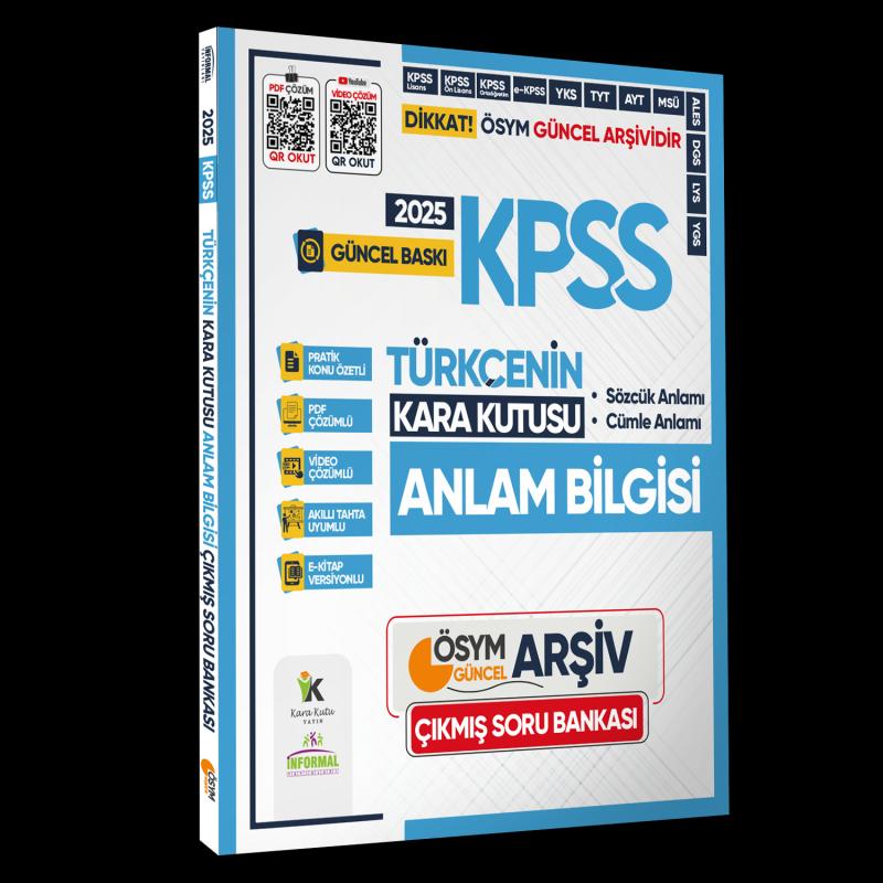 2025 KPSS Türkçenin Kara Kutusu ANLAM BİLGİSİ (Sözcük-Cümle) Çıkmış Soru Bankası Video/ PDF Çözümlü