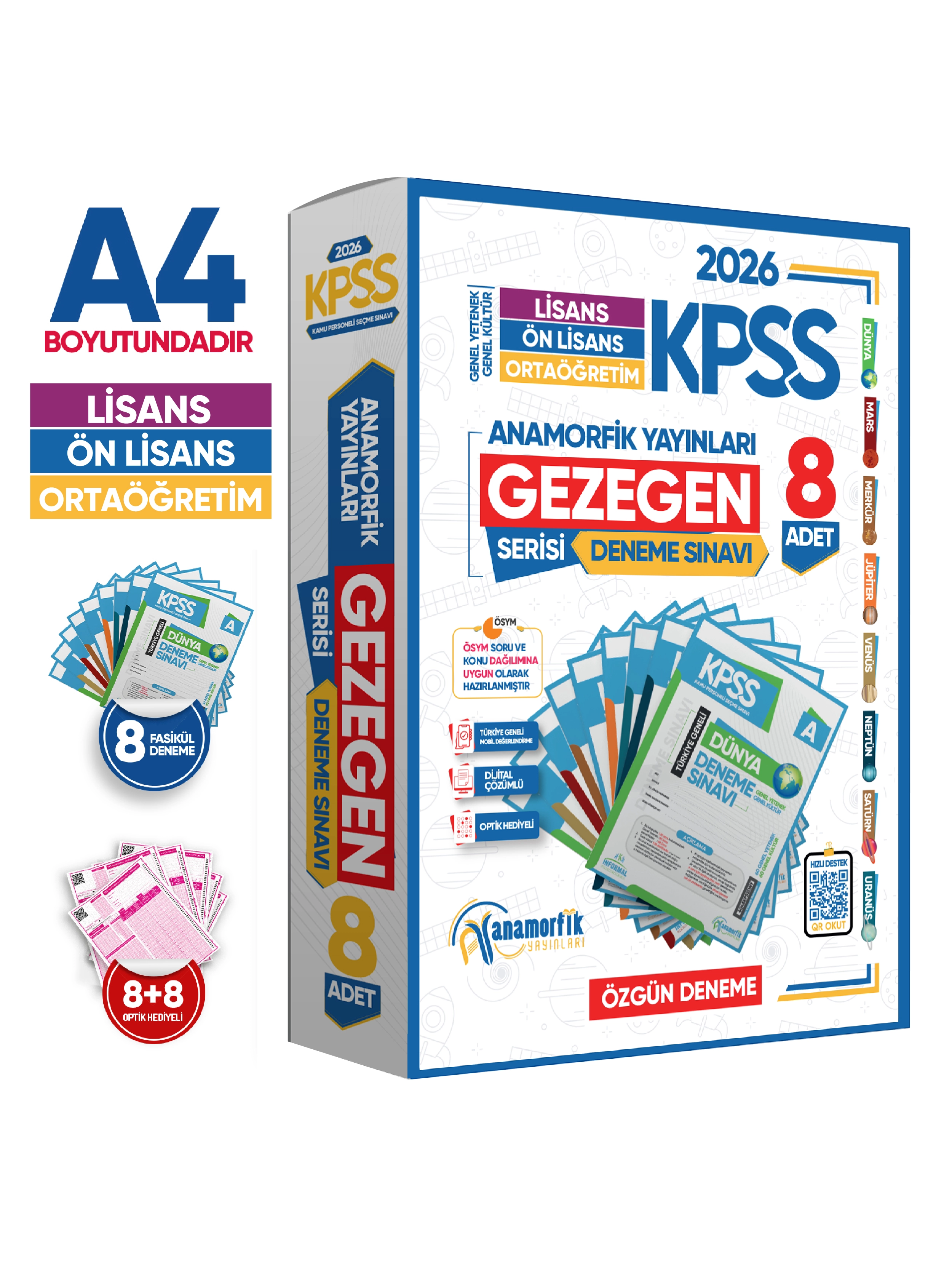 2026 KPSS YAZARLAR KARMASI 10lu ve GEZEGEN 8li Dijital Çözümlü Deneme Seti