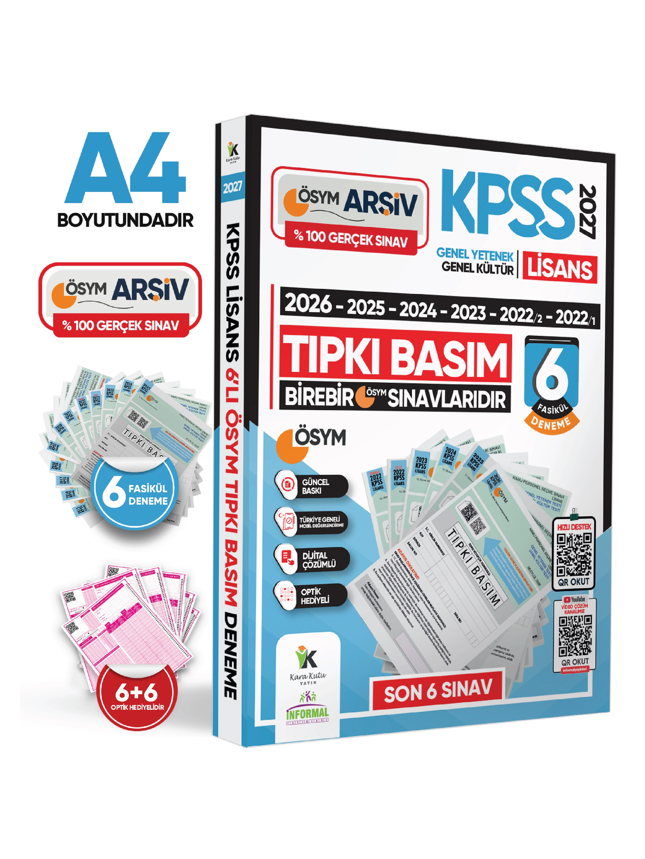 2027 KPSS Lisans ÖSYM Çıkmış Soru Tıpkı Basım 6lı Deneme Paketi Video Çözümlü Türkiye Geneli